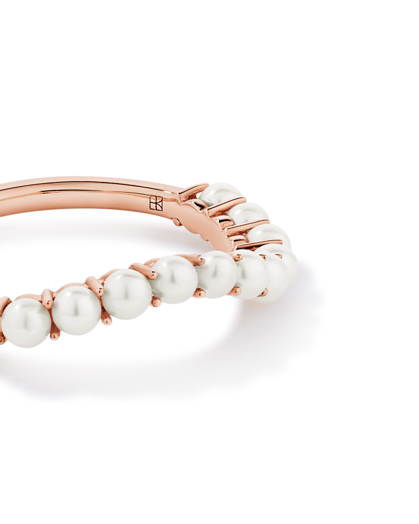 Bague Wave en perles de culture d'eau douce et or rose 10 carats