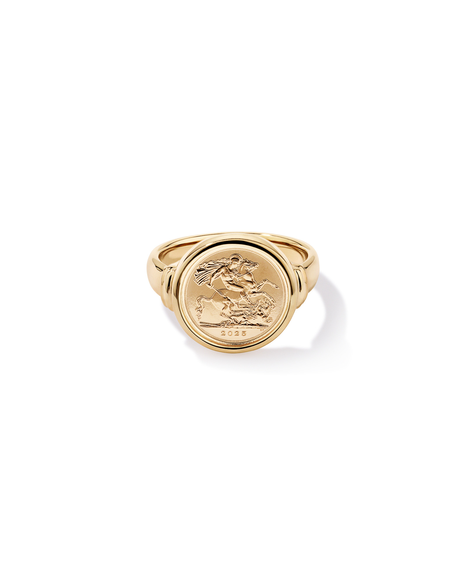Quarter Sovereign Medallion Ring 10kt and 22kt Yellow Gold