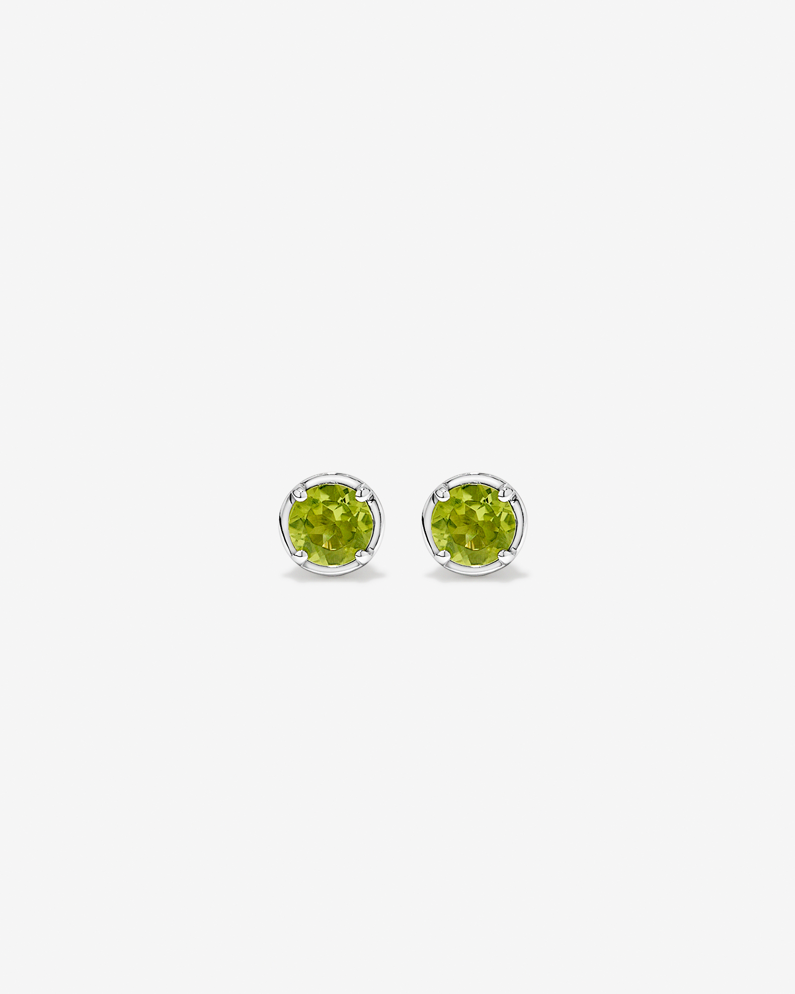 Boucles d’oreilles rondes en péridot en argent sterling