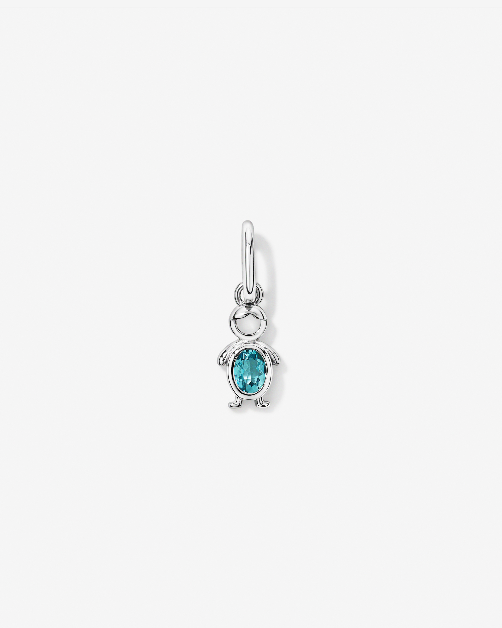 Blue Topaz Boy Pendant in Sterling Silver