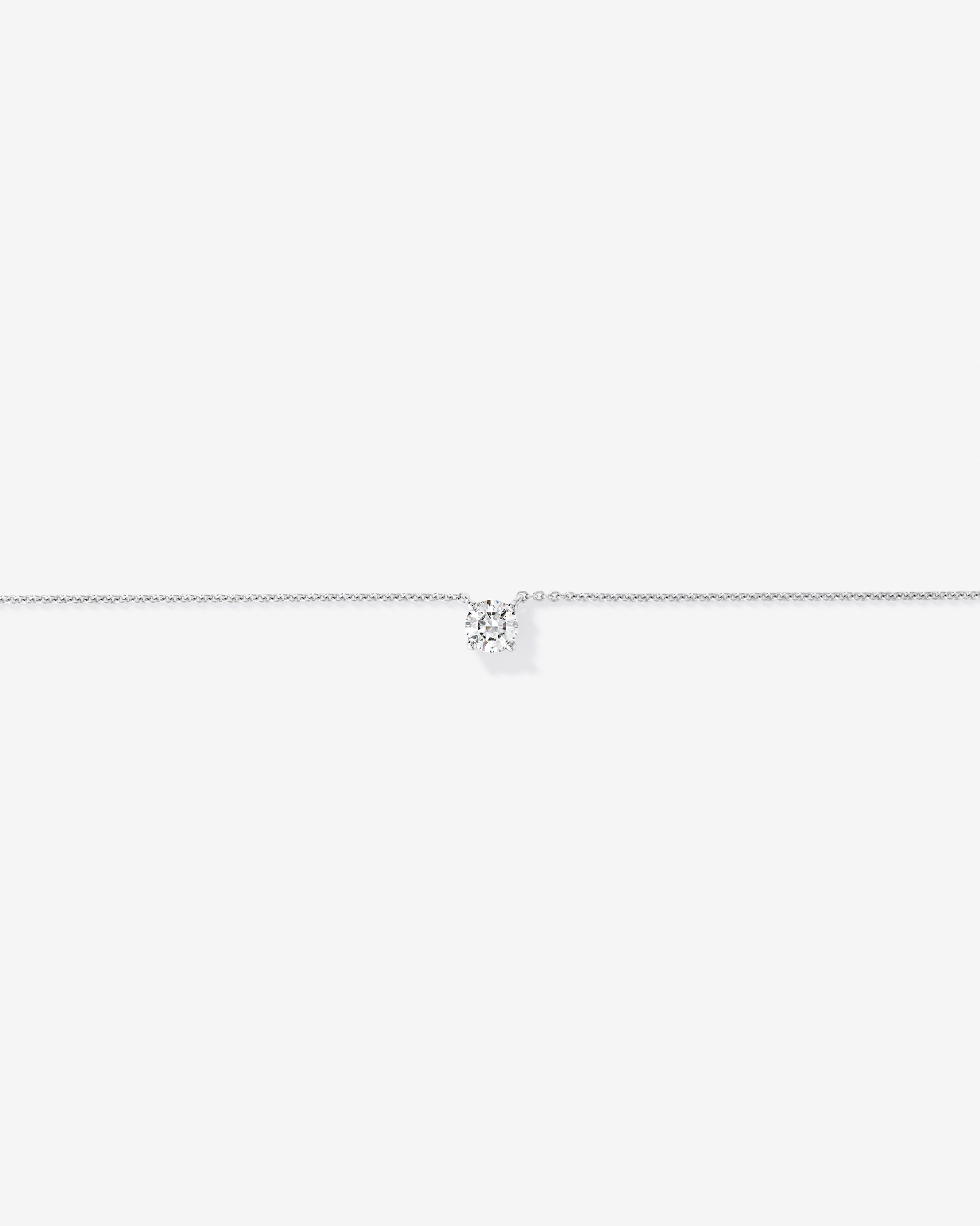 0.50TW Lab Diamond Round Brilliant Solitaire Necklace in Silver