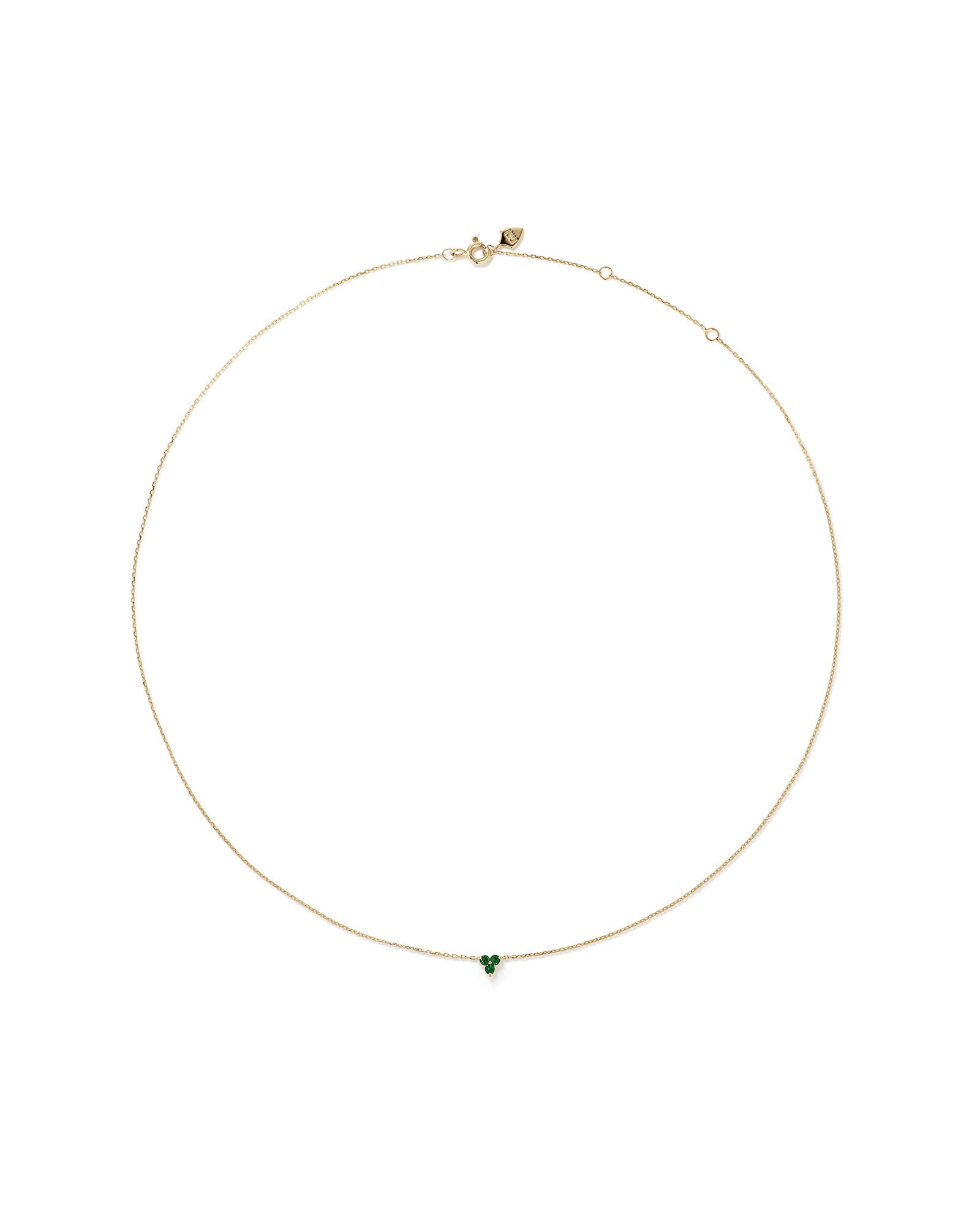 Emerald Trio Necklace in 10kt Yellow Gold