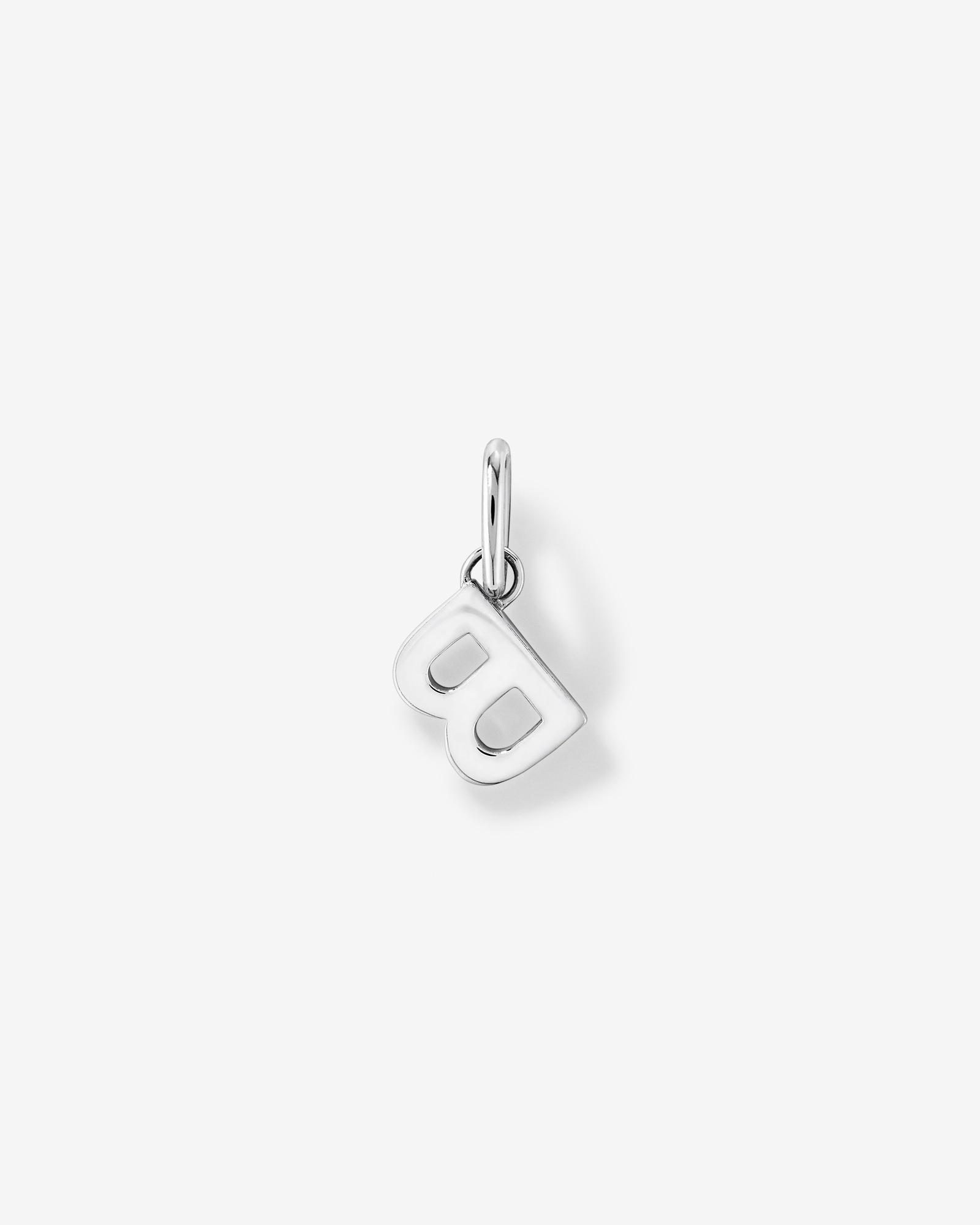 Letter B Initial Pendant in Sterling Silver