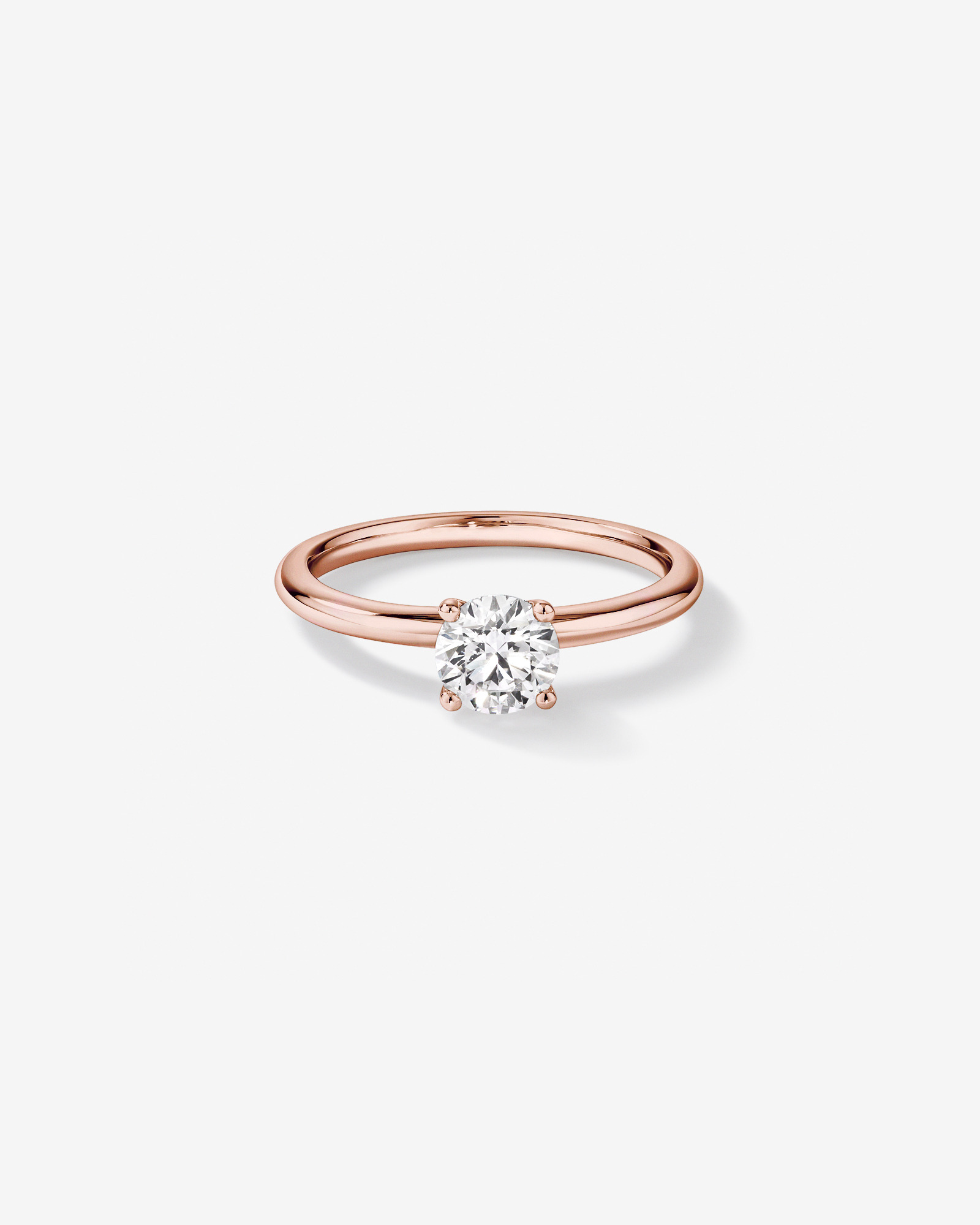 Bague de fiançailles solitaire ronde en diamant brillant de laboratoire TW de 0,70 carat en or rose 14 carats