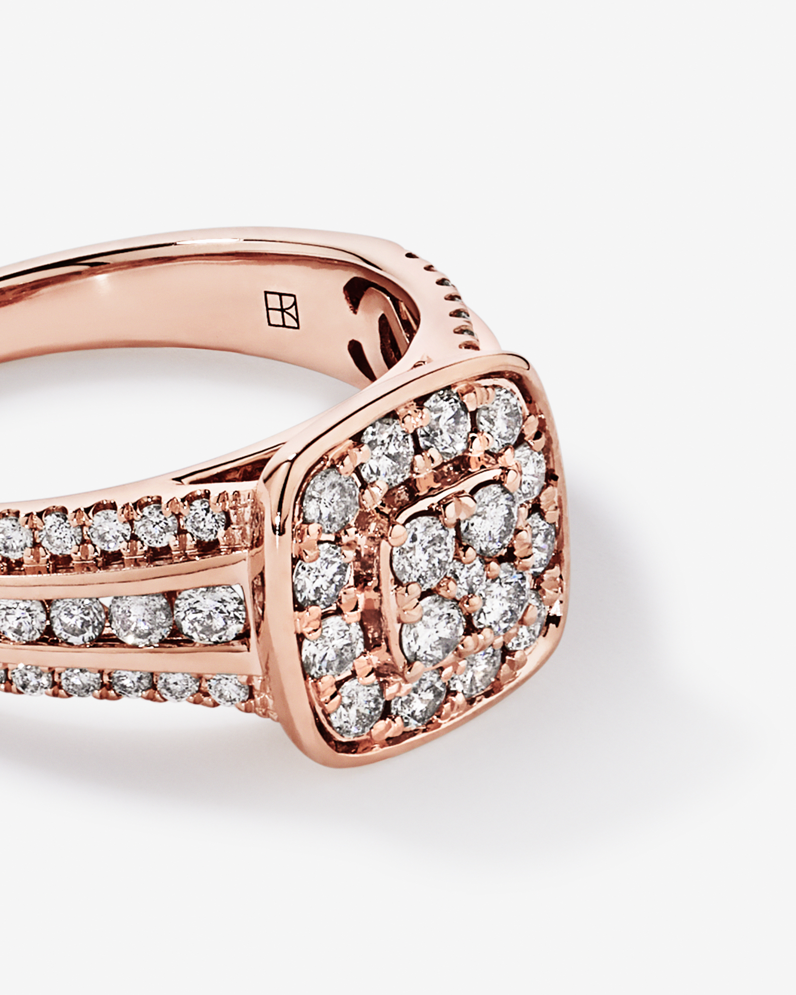0.85 Carat TW Cushion-Shaped Diamond Cluster Ring 10kt Rose Gold