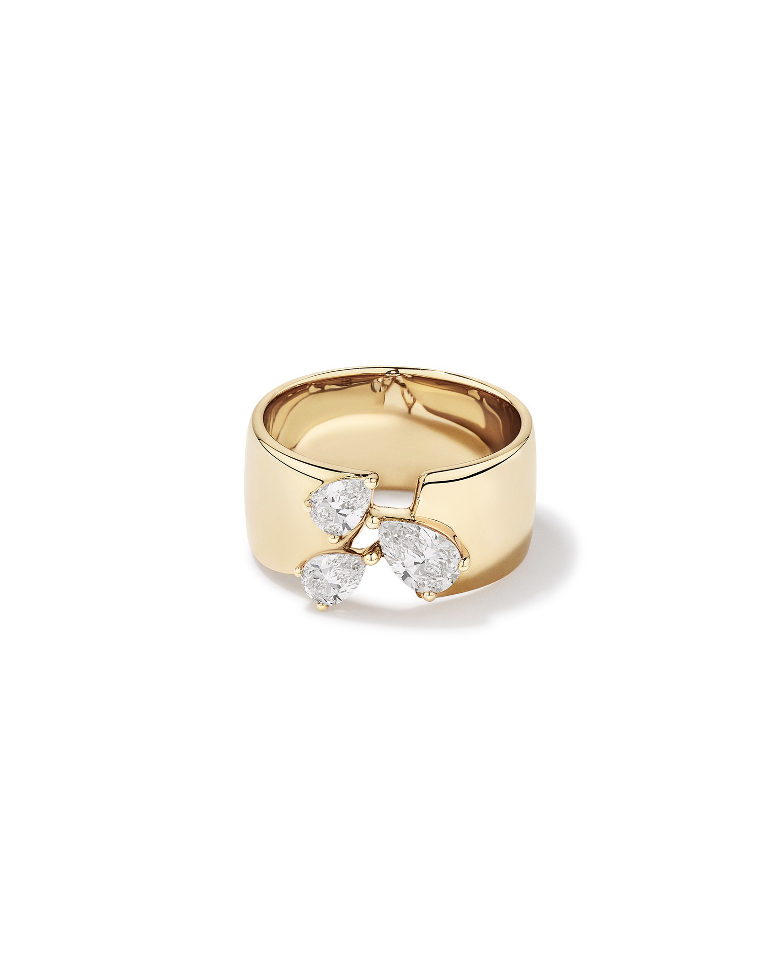1.00 Carat TW Laboratory-Grown Diamond Pear Ring 10kt Yellow Gold