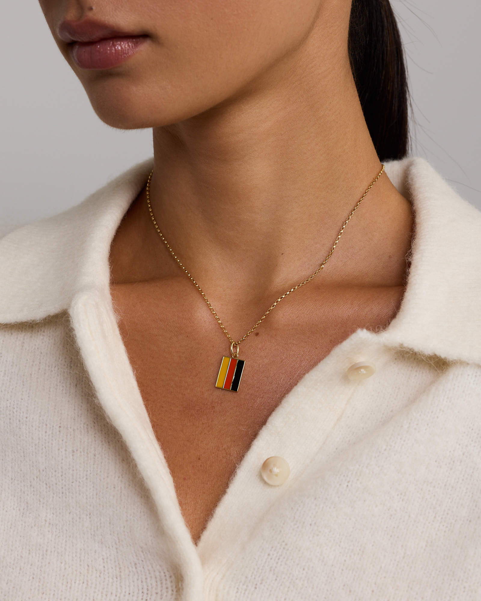 Germany Flag Pendant in 18Kt Vermeil