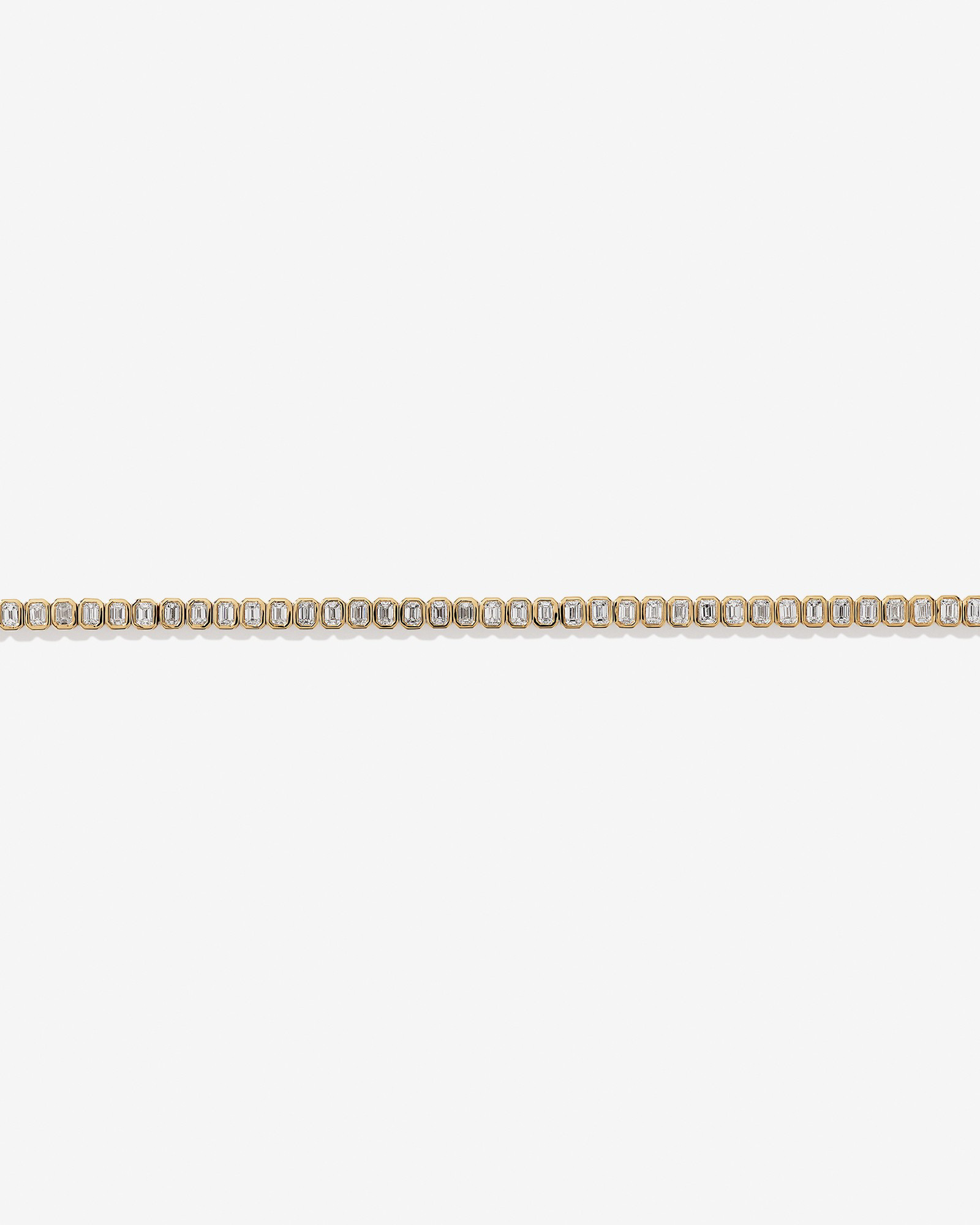 2.95 Carat Emerald Laboratory-Grown Diamonds Tennis Bracelet in 10kt Yellow Gold