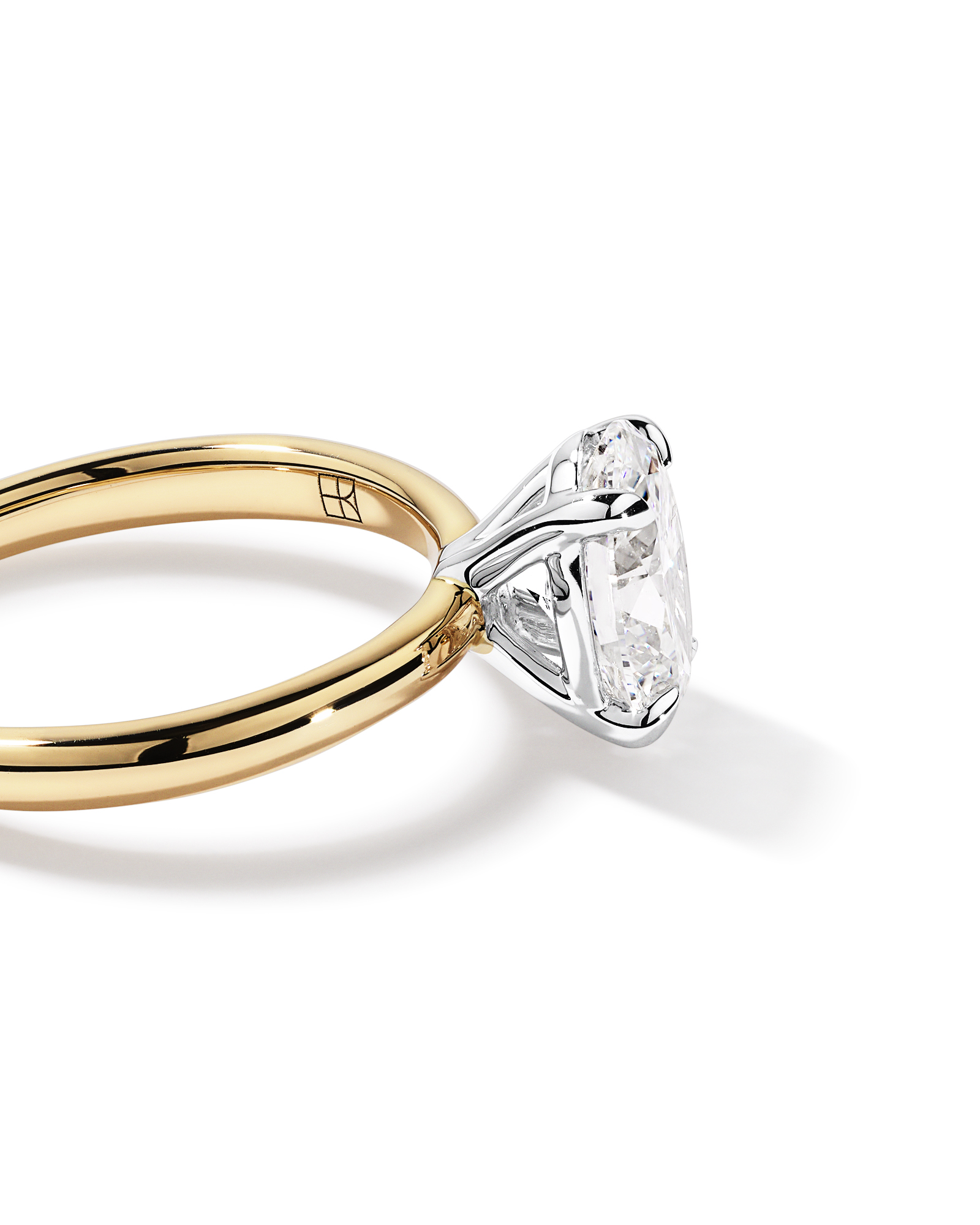 1.75 Carat TW Oval Cut Lab-Grown Diamond Solitaire Engagement Ring in 14kt Yellow and White Gold