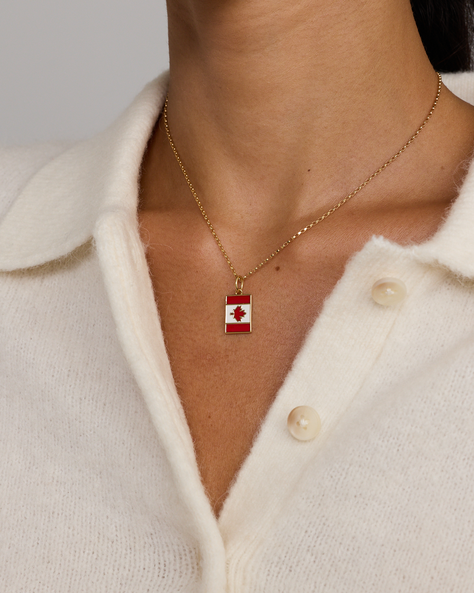 Canada Flag Pendant in 18Kt Vermeil