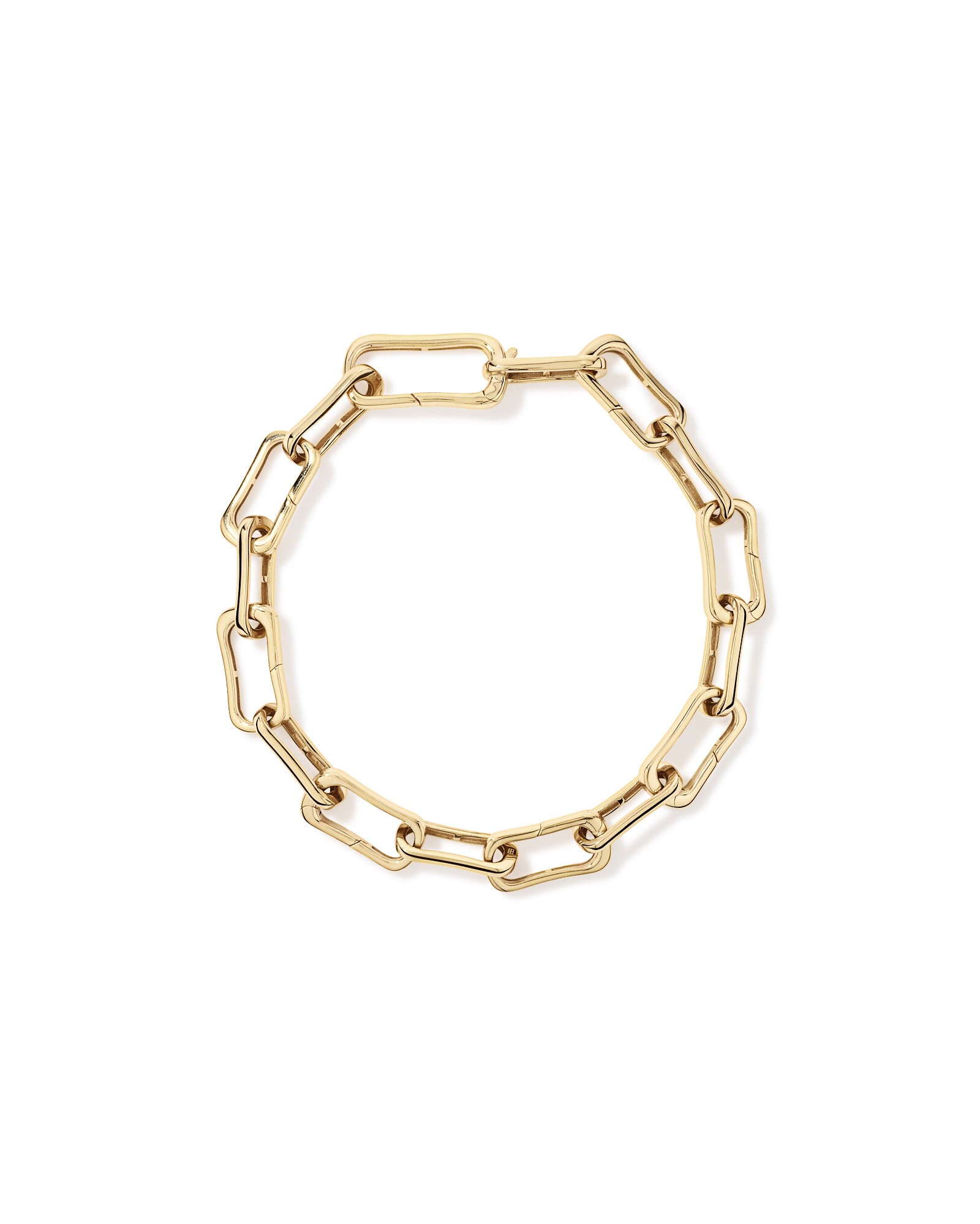 Bracelet à maillons alternés avec clip de 20,5 cm (8,1 po) en vermeil d’or jaune 18 carats