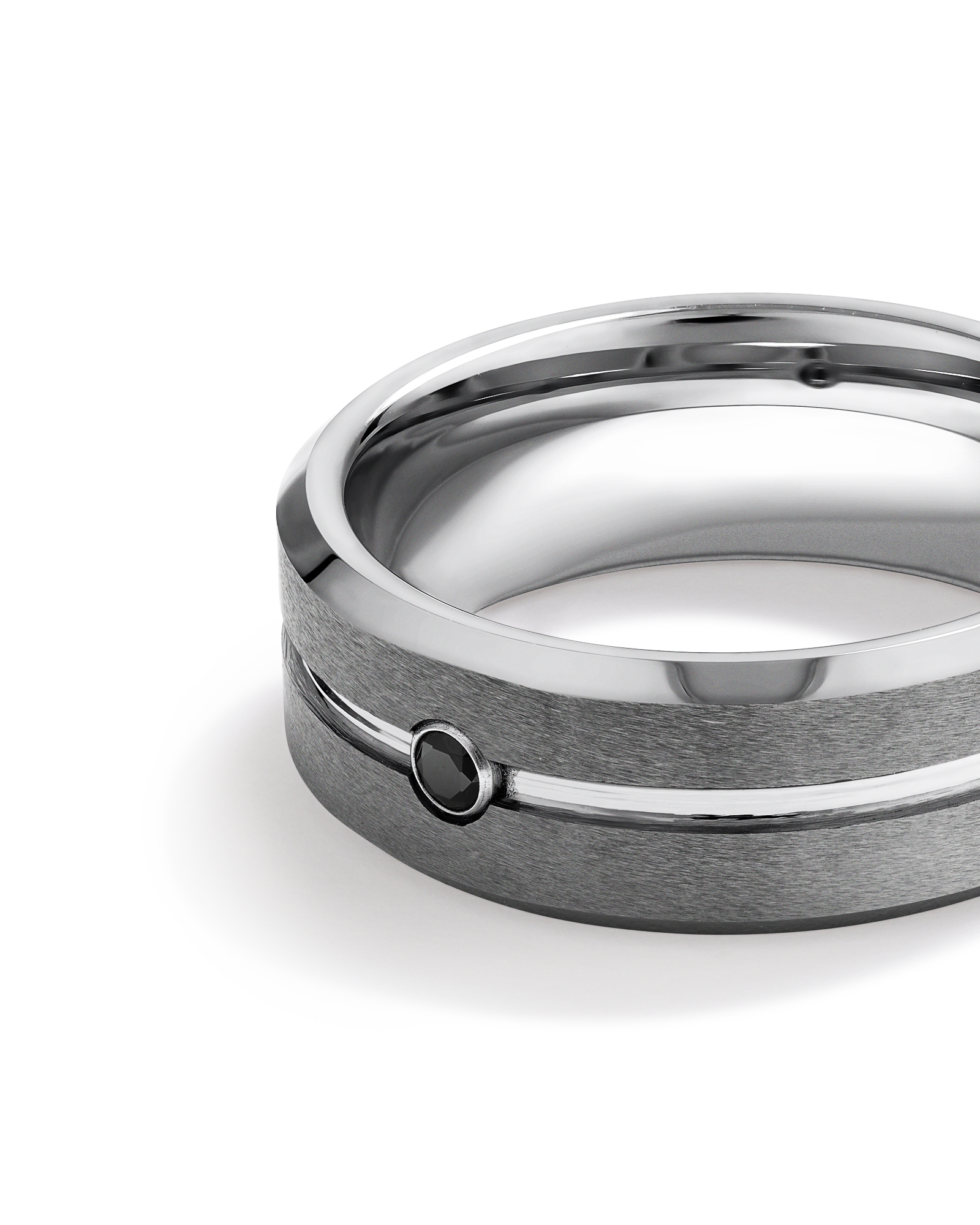 8mm Black Diamond Wedding Band Tungsten