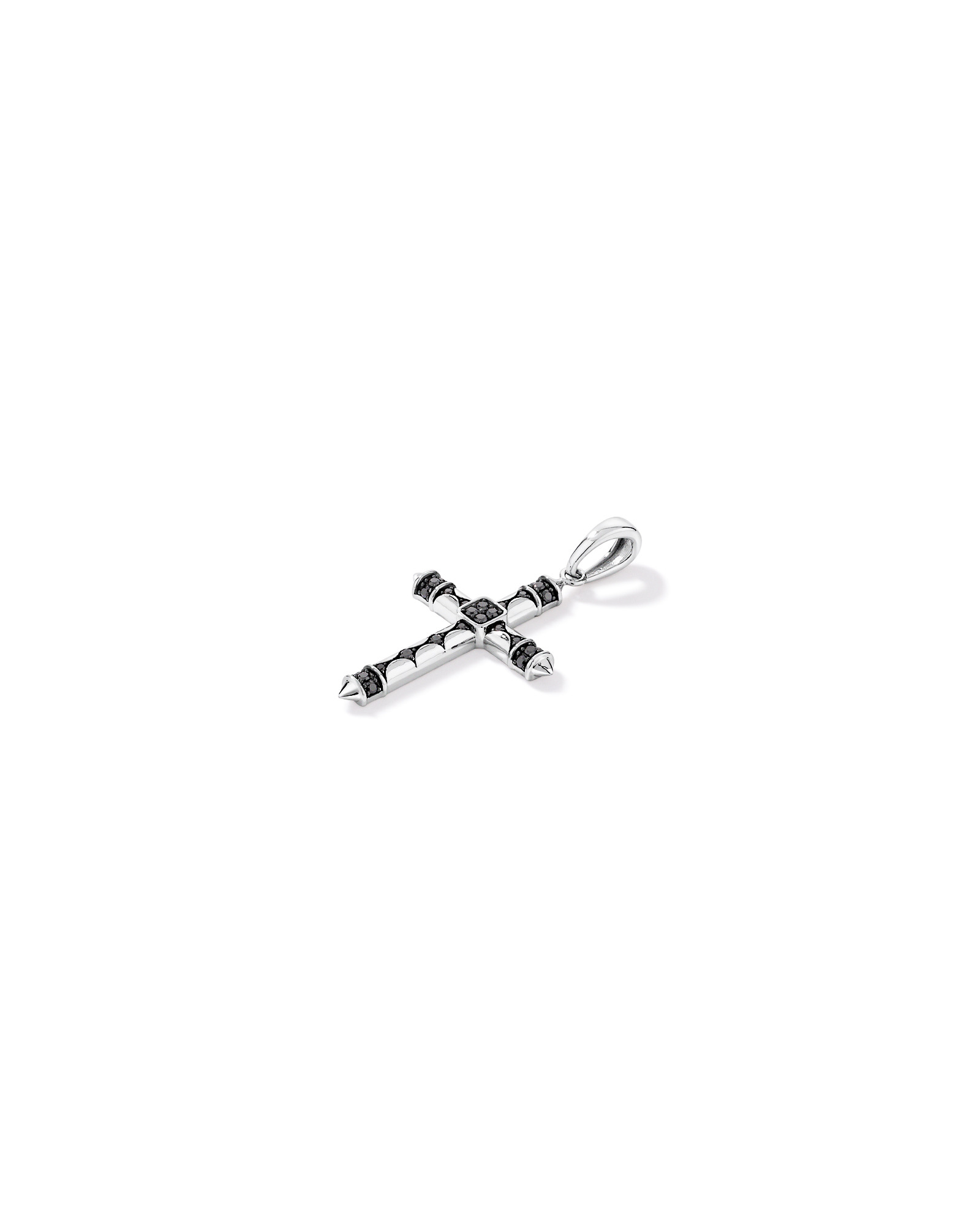 0.38 Carat TW Black Diamond Cross Pendant in Sterling Silver