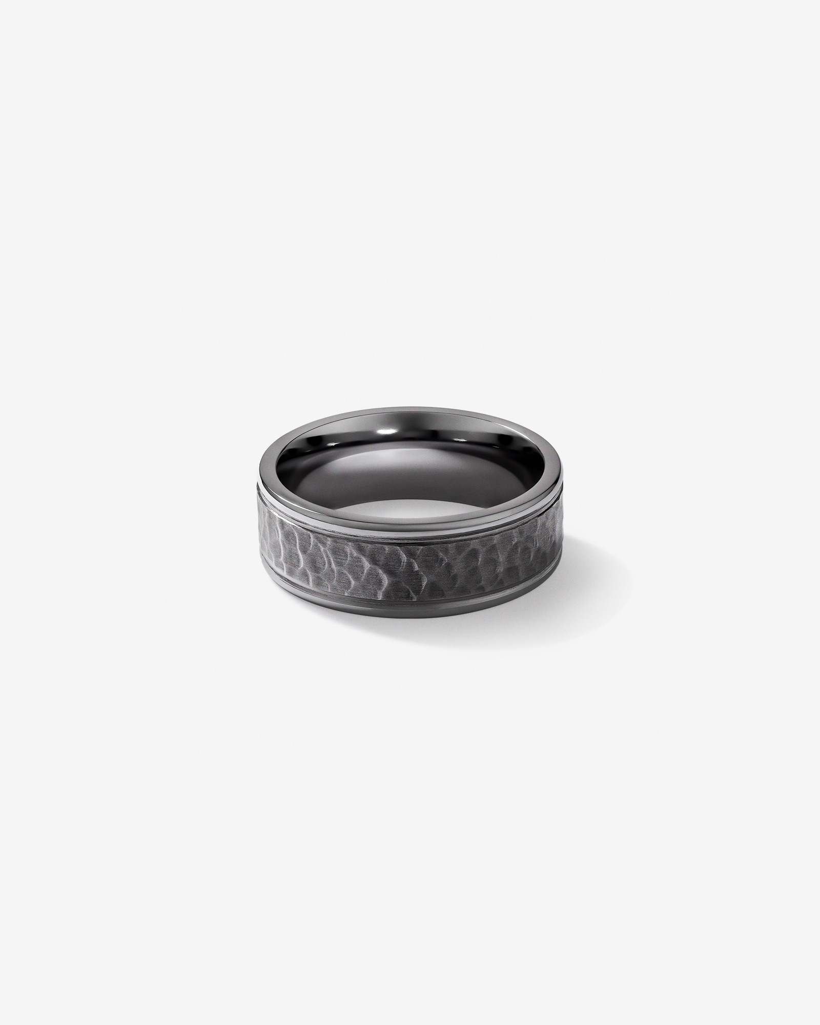 8mm Hammered Wedding Band In Tantalum