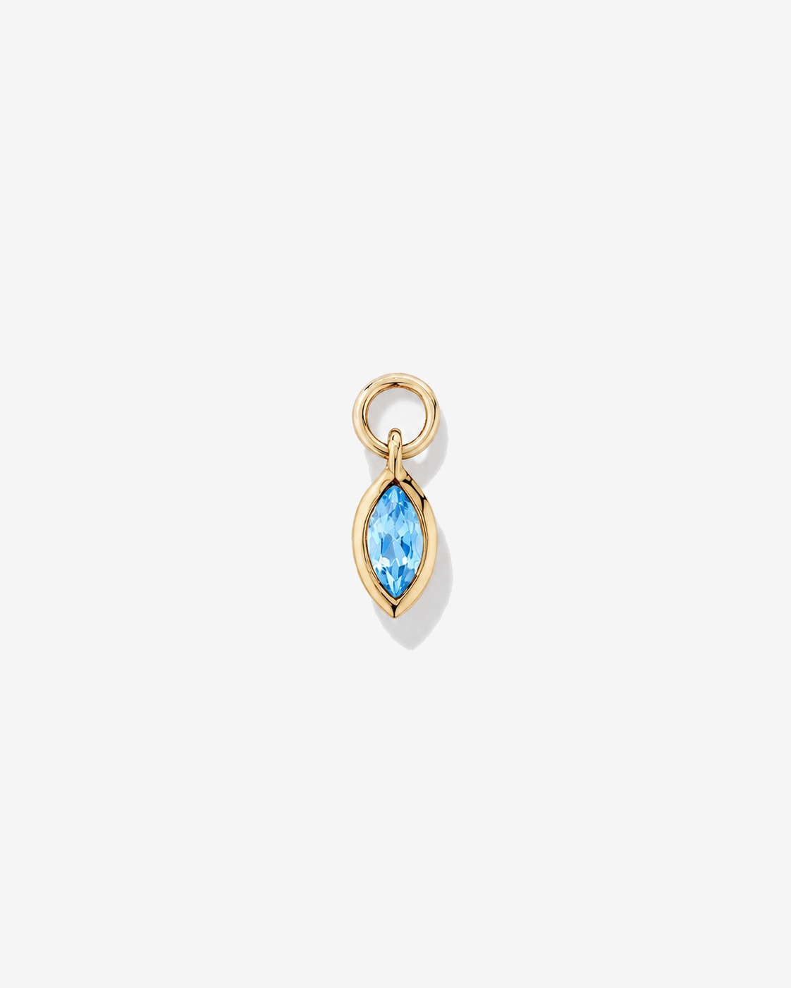 Blue Topaz Single Earring Charm in 10kt Yellow Gold