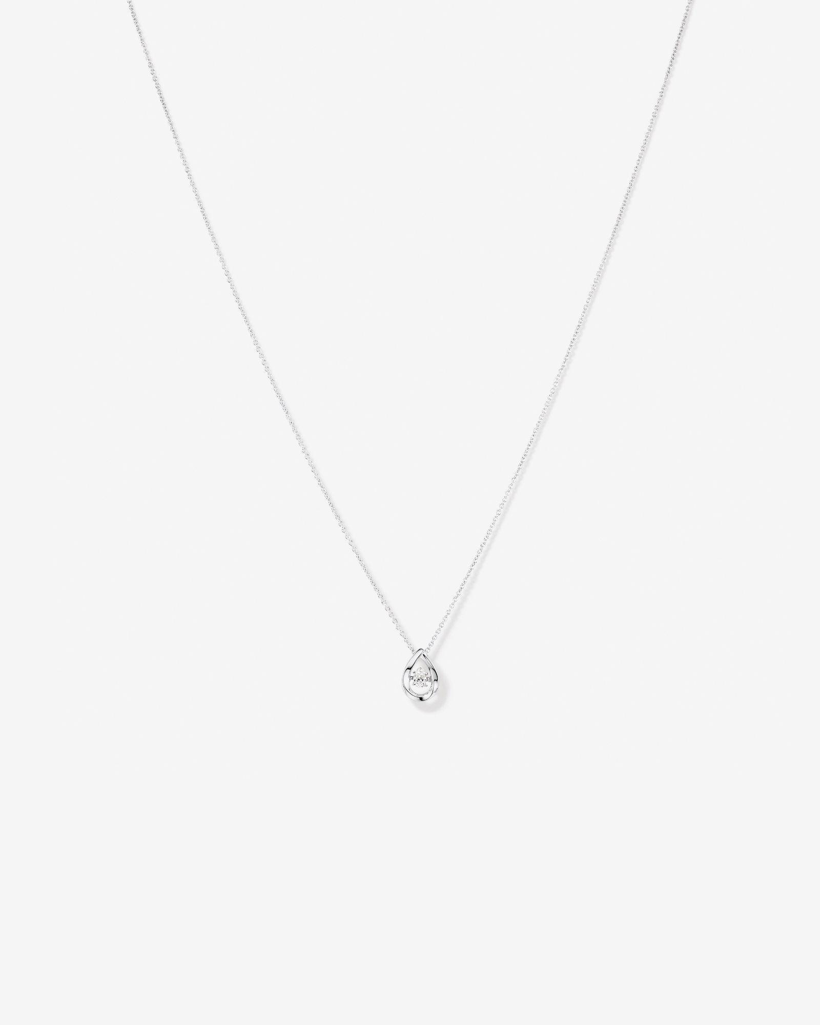 Lume Lab Pear Pendant with 0.10 Carat TW of Laboratory-Grown Diamond in Sterling Silver