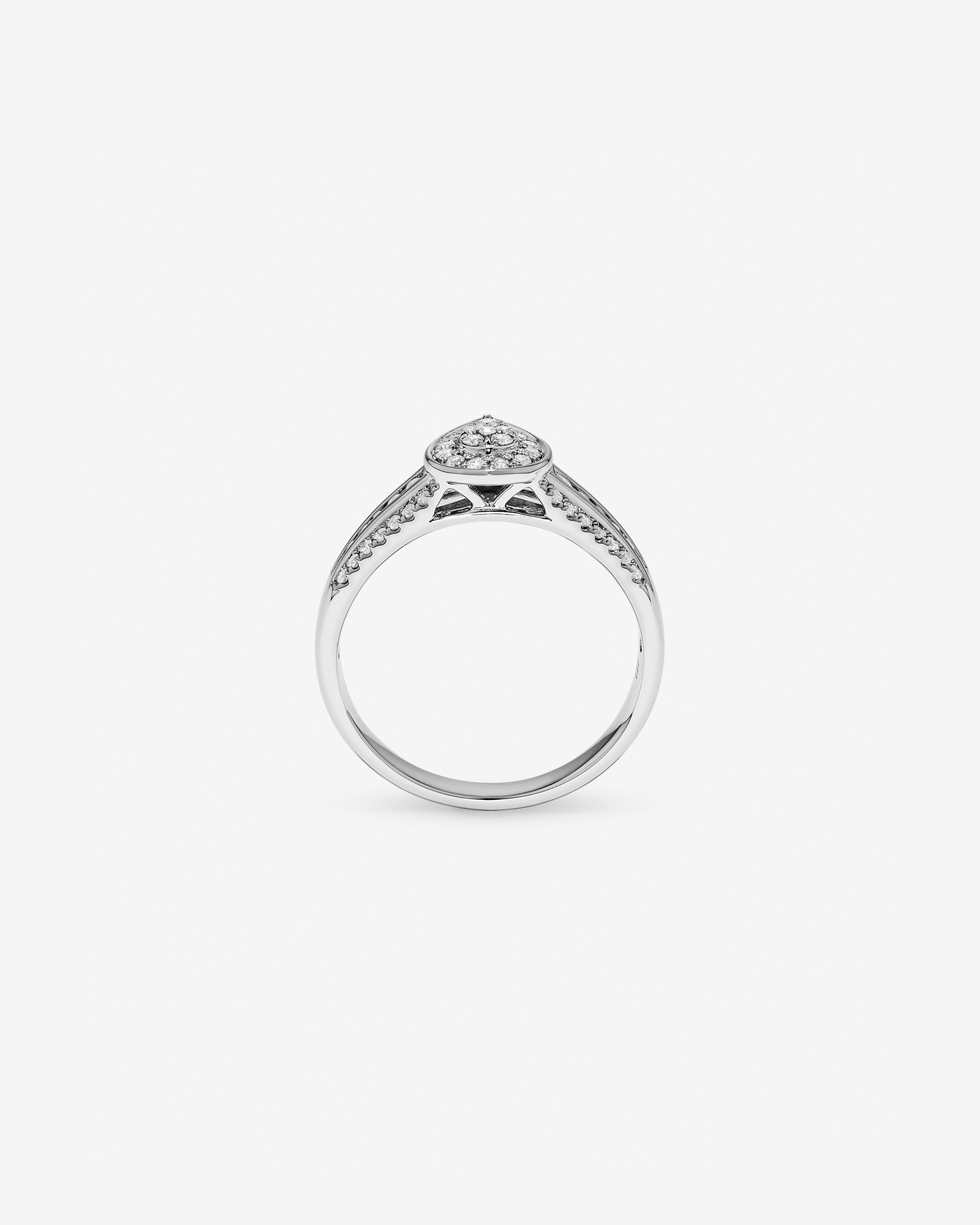 Carat TW Pear-Shaped Diamond Cluster Ring Sterling Silver