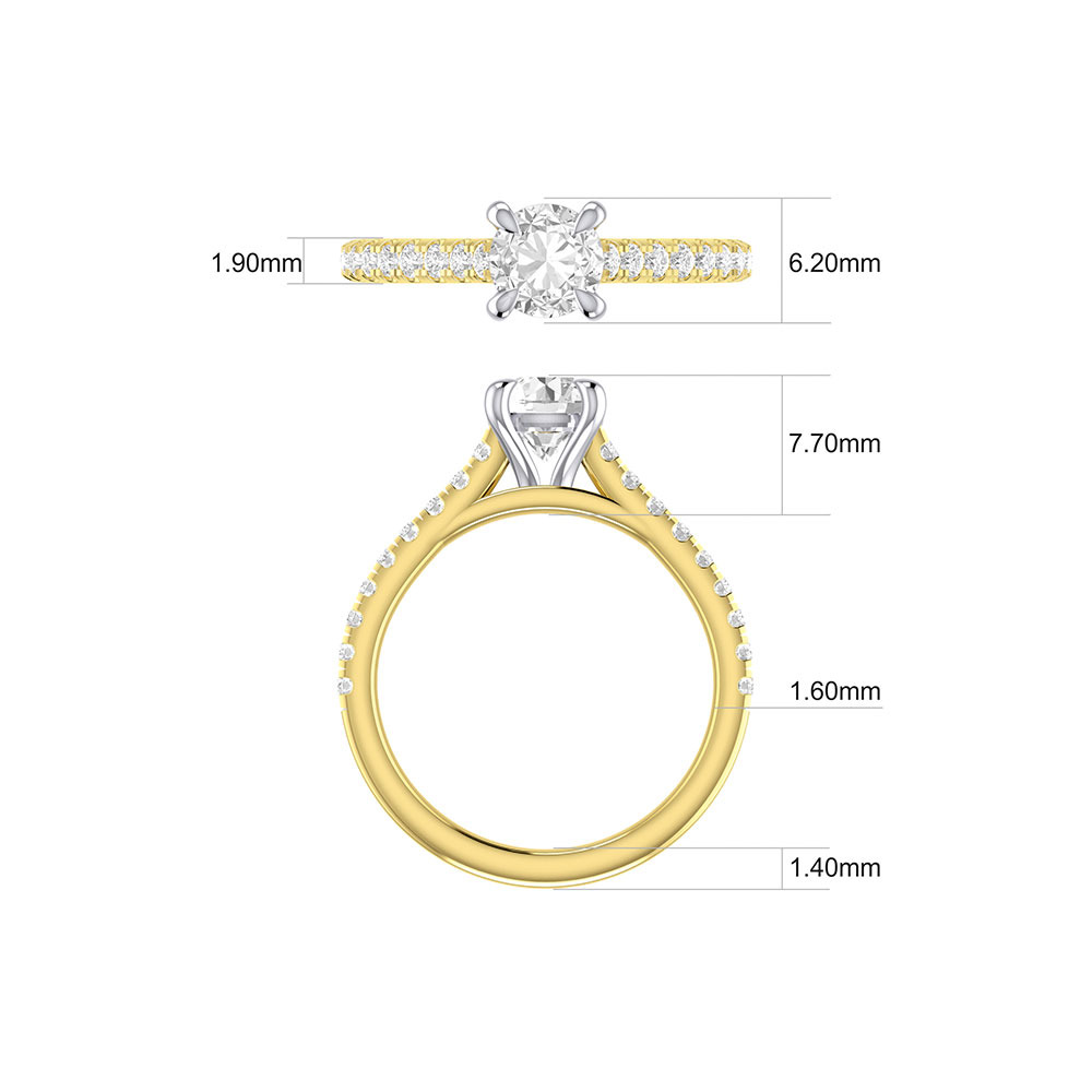 Engagement Ring with 1 1/4 Carat TW of Diamonds in 14kt Yellow/White Gold
