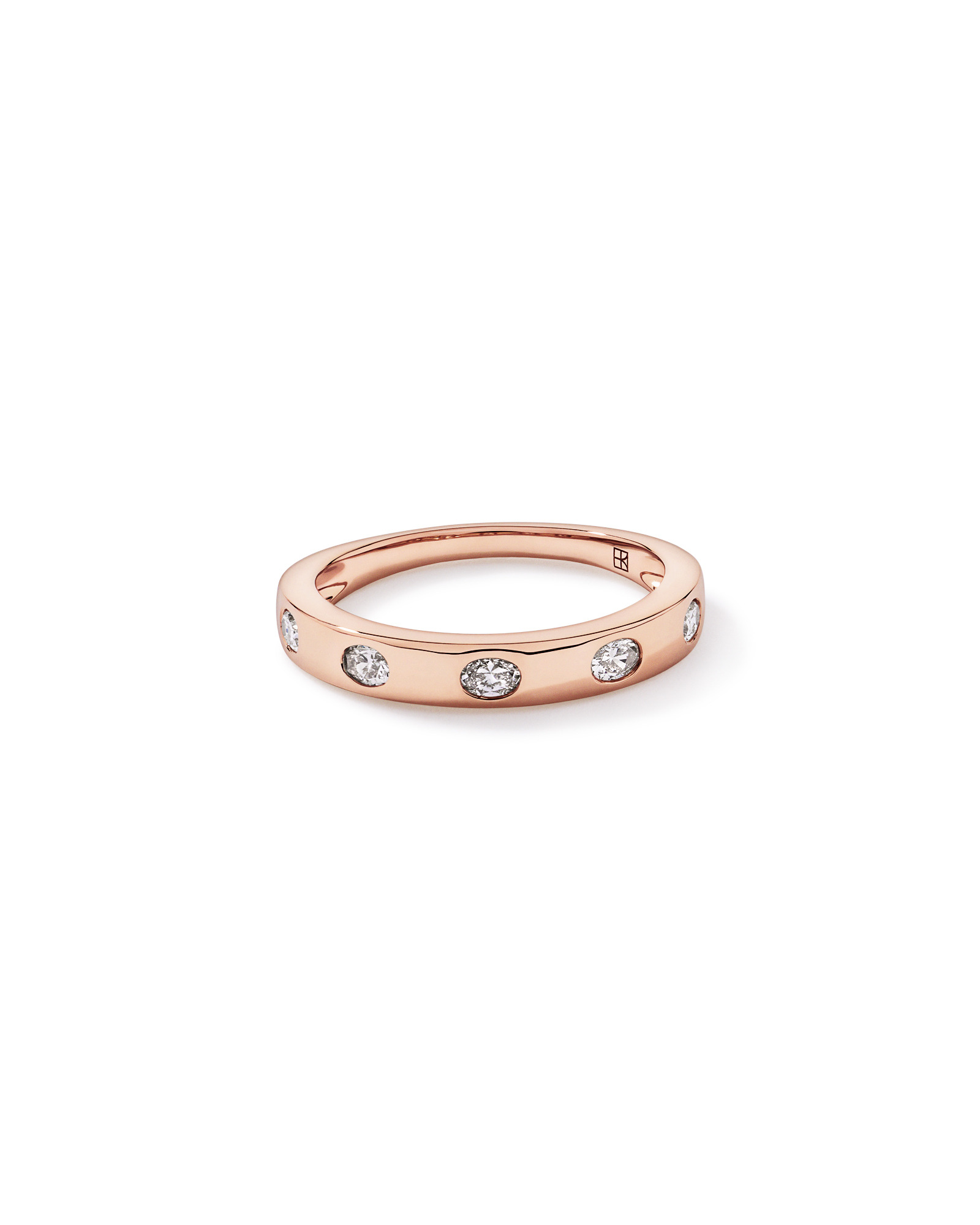 0.22TW Oval Laboratory-Grown Diamond Wedding Band 14kt Rose Gold