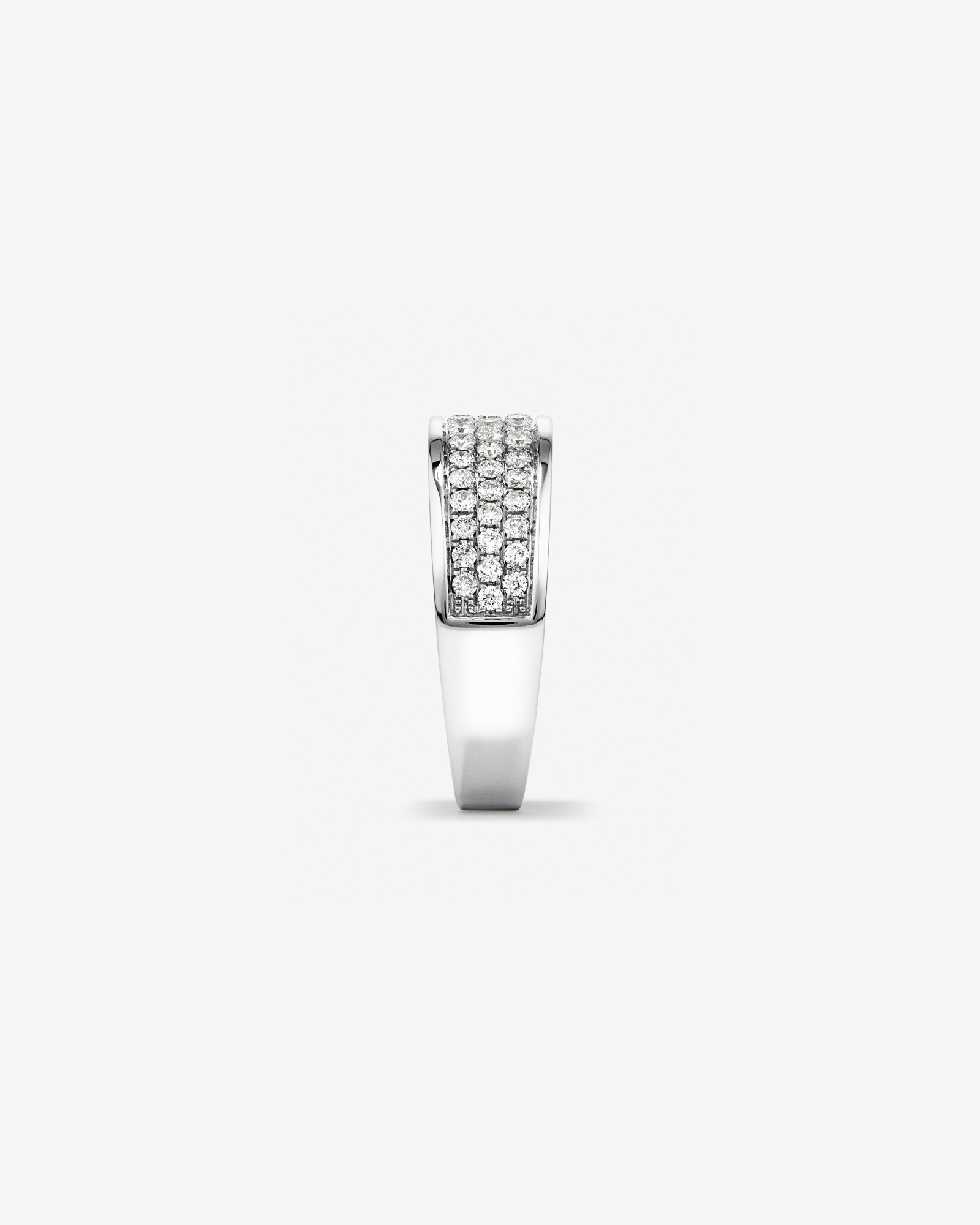 Bague à pavé en or blanc 10 K avec diamants totalisant 0,87 ct pour homme