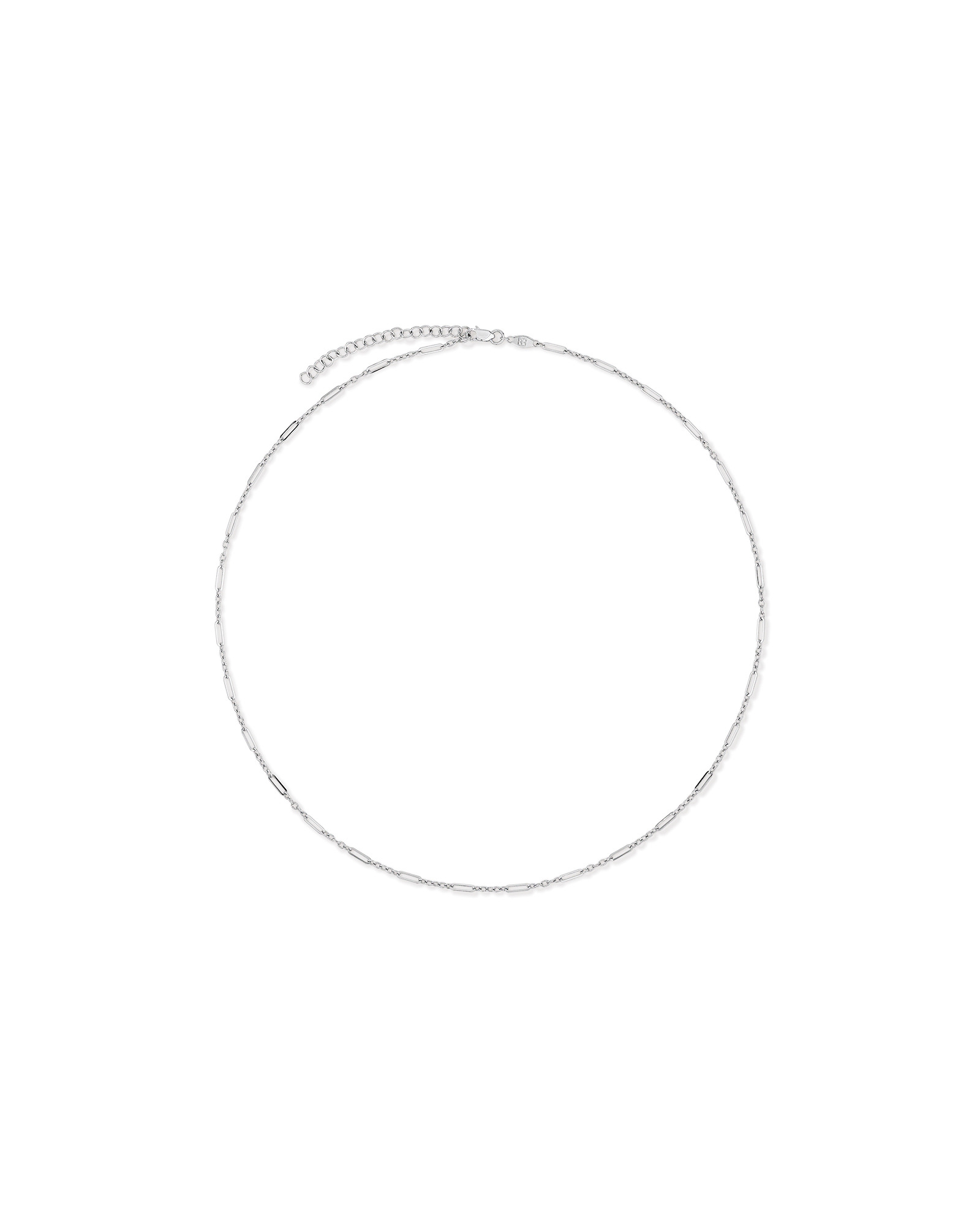 50cm (20") 3mm Width Fine Paperclip 3 and 1 Alternating Chain Necklace in Sterling Silver