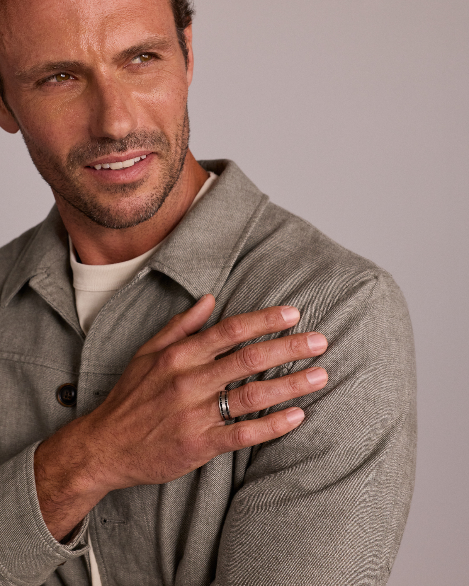 Men's 0.50 TW Enhanced Black Diamond Ring in Platinum