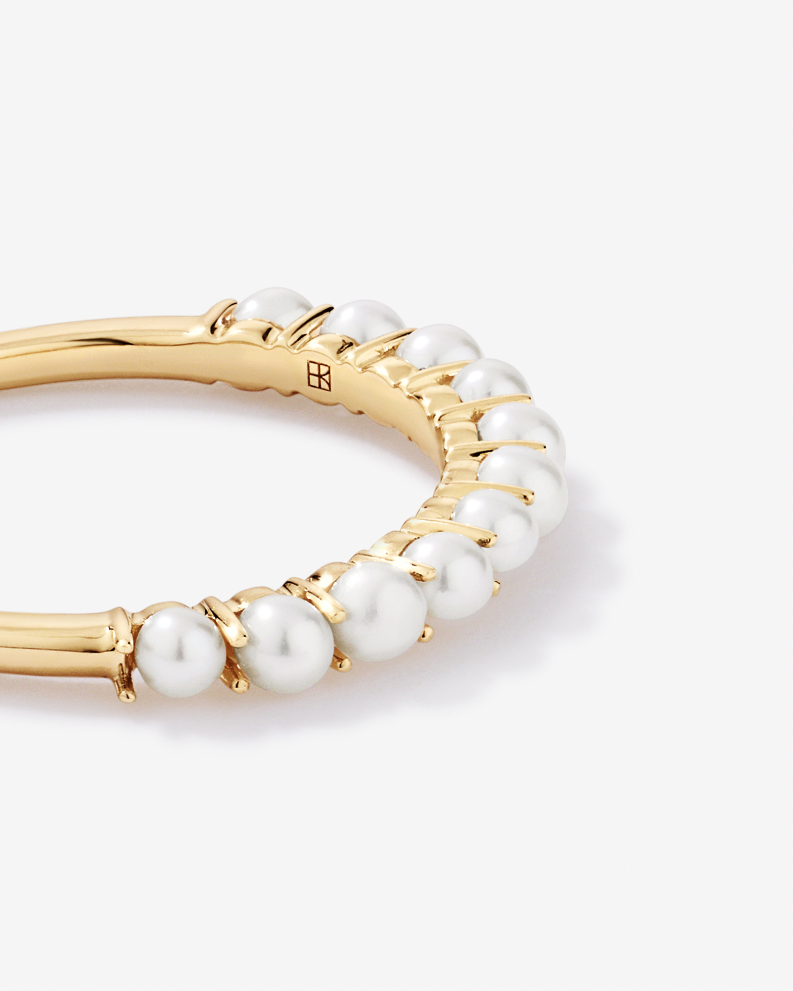 Cultured Freshwater Pearl Band Ring 10kt Gold