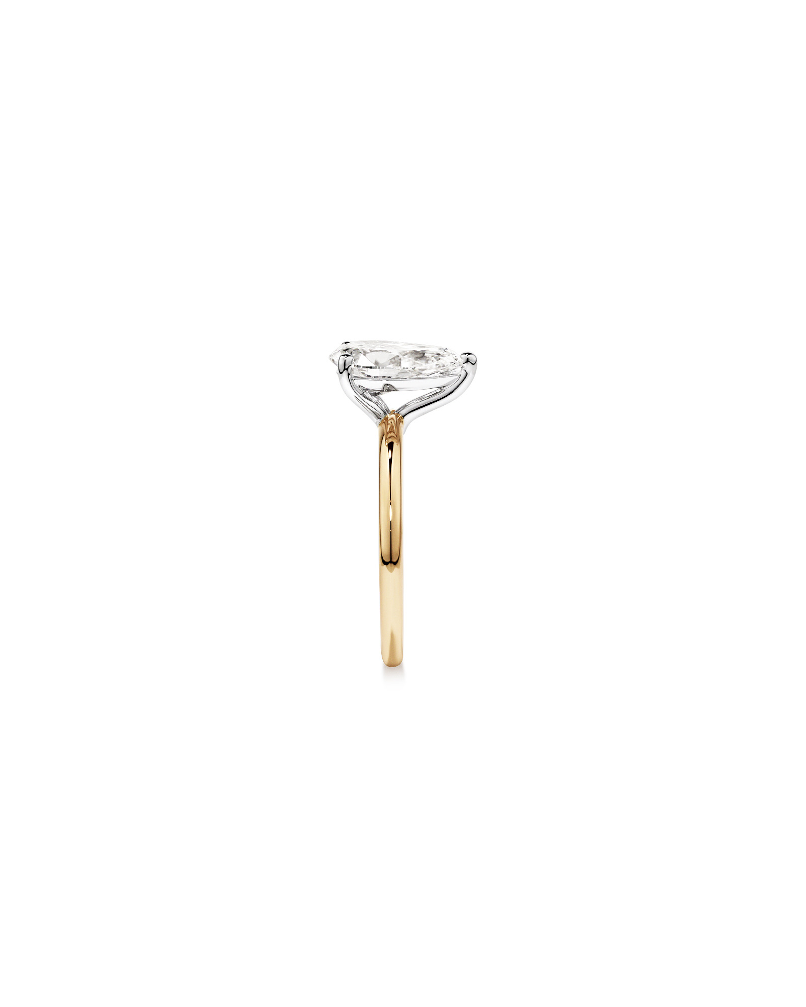 Bague de fiançailles solitaire en diamant taillée laboratoire 2 carats TW or jaune et blanc 14