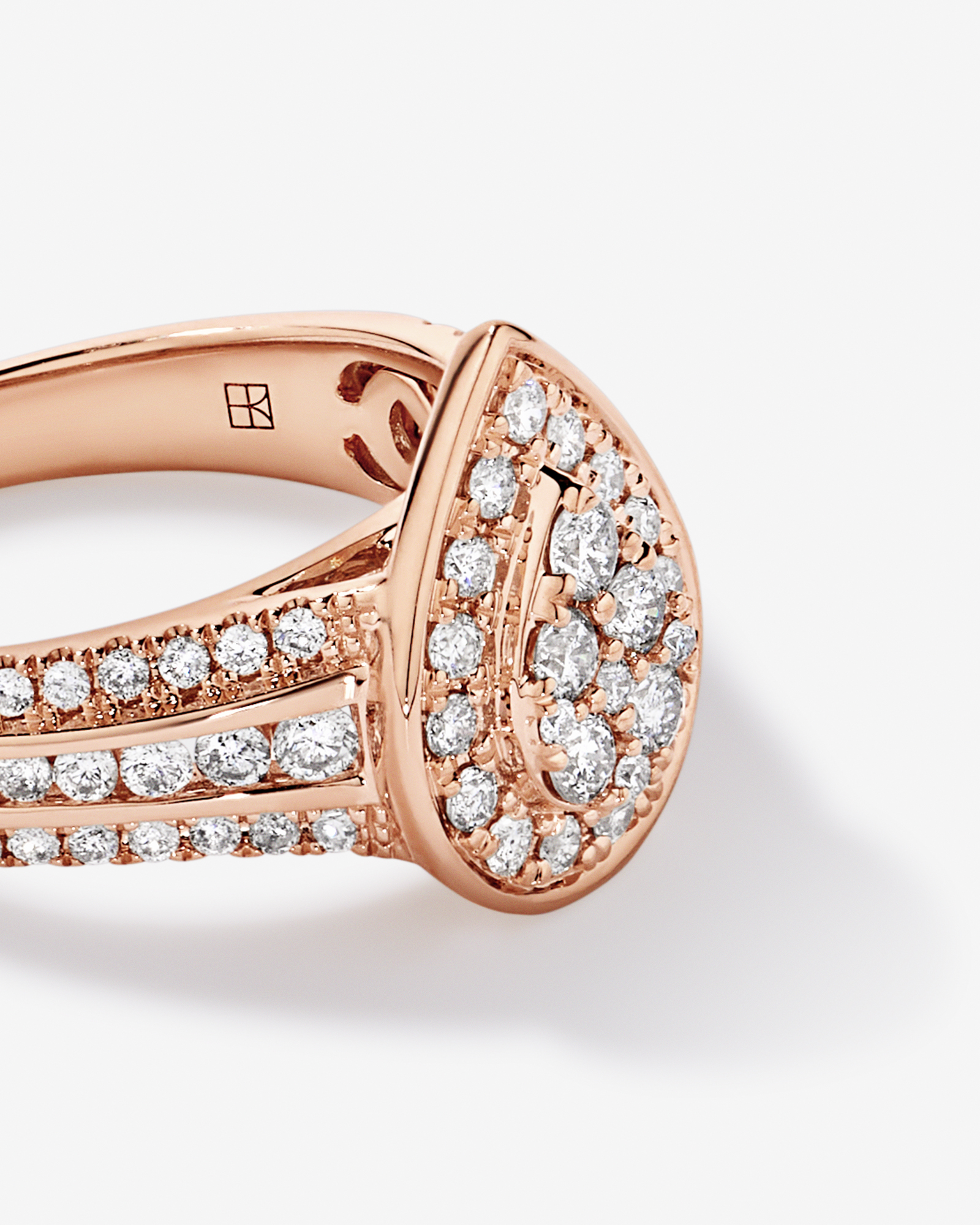0.85 Carat TW Pear-Shaped Diamond Cluster Ring 10kt Rose Gold