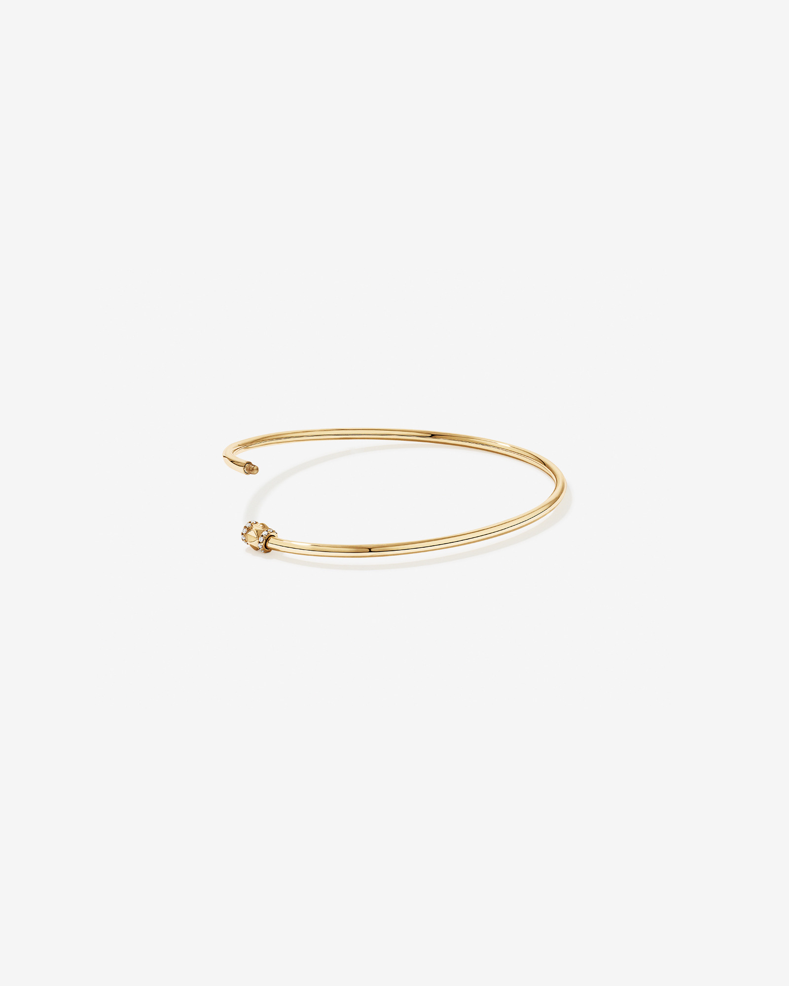 60mm Flexi Pendant Bar Bangle with 0.08 Carat TW Diamonds in 10kt Yellow Gold