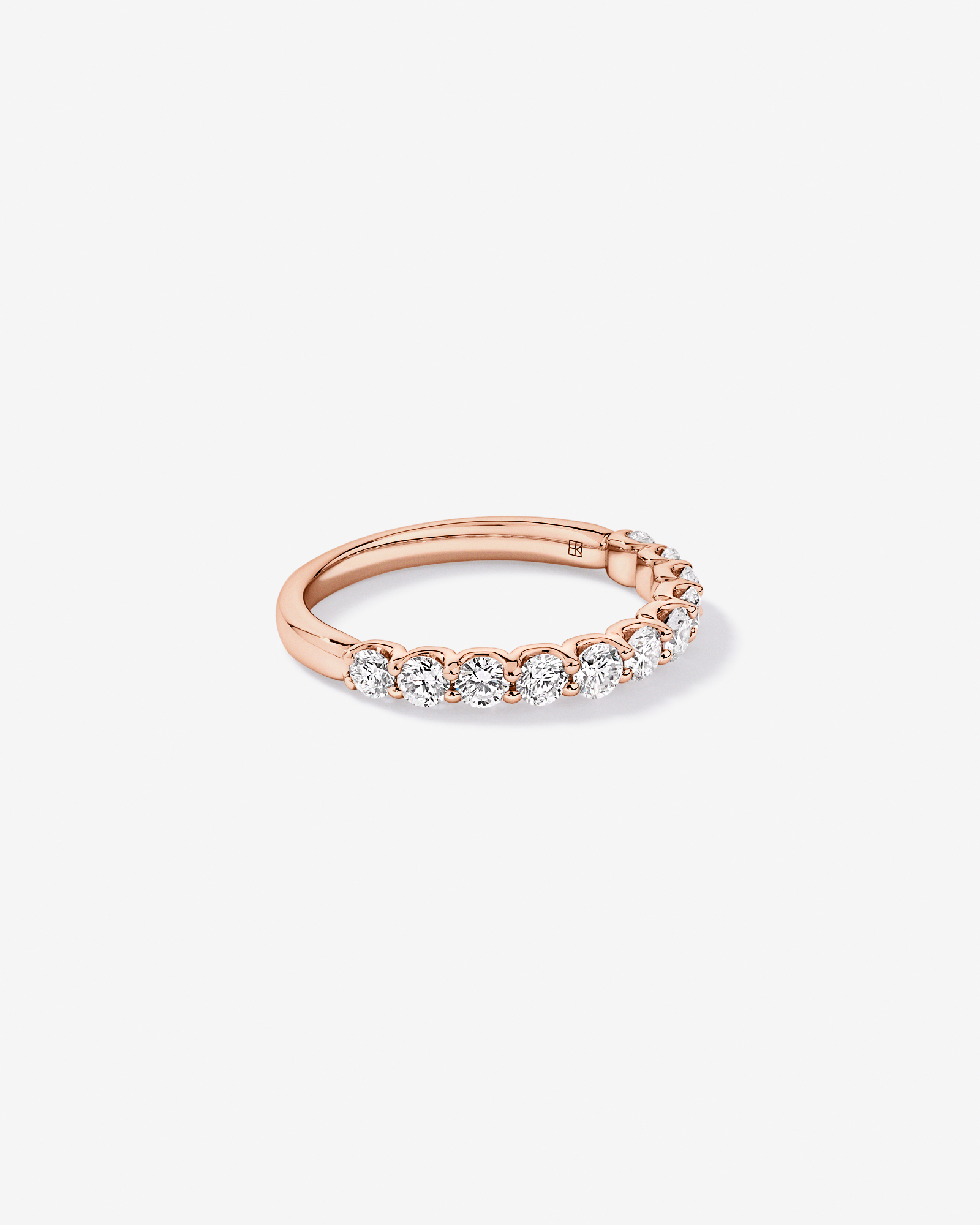 0.83TW Round Brilliant Laboratory-Grown Diamond Wedding Band 14kt Rose Gold