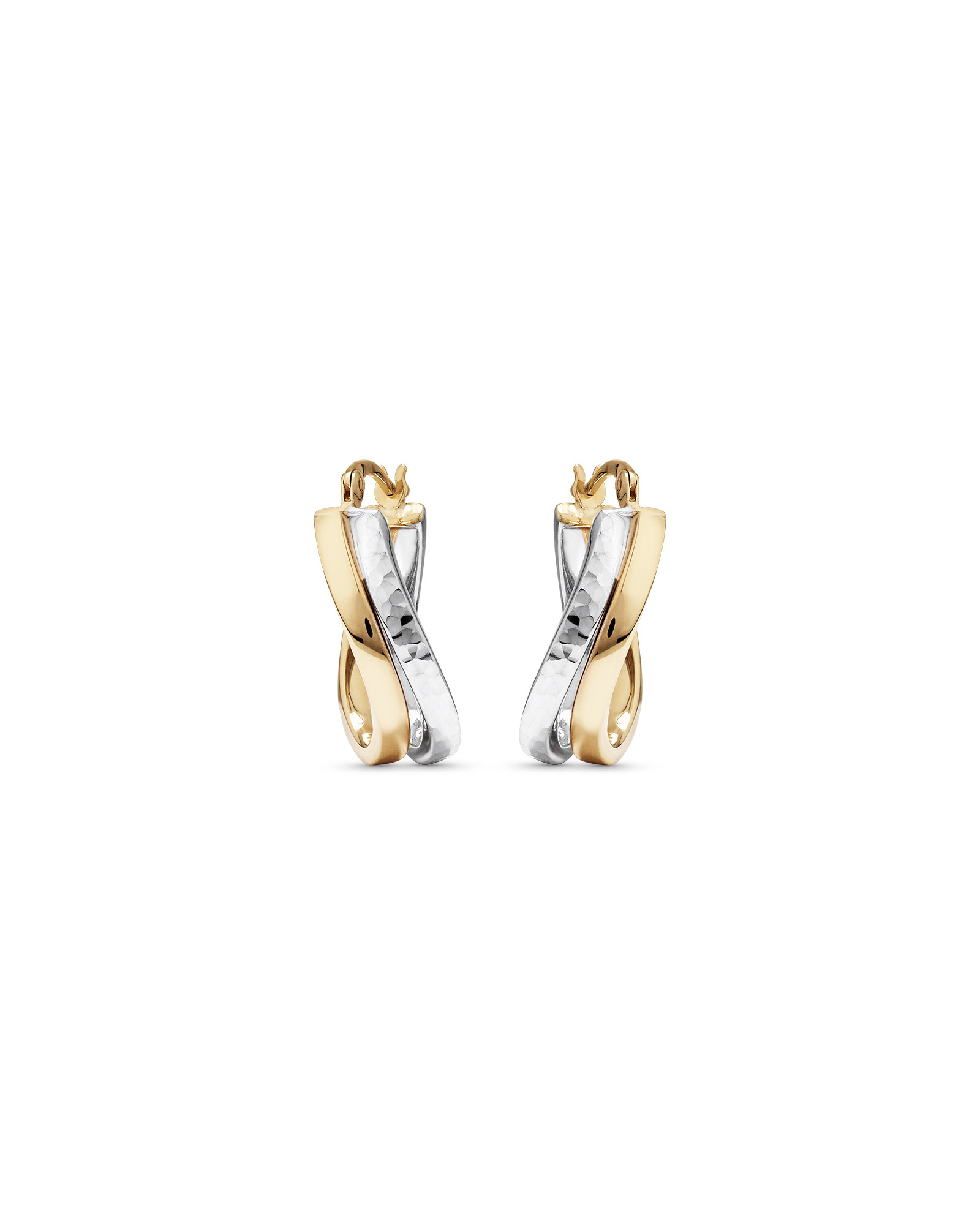 Hoop Earrings in 10kt Yellow & White Gold