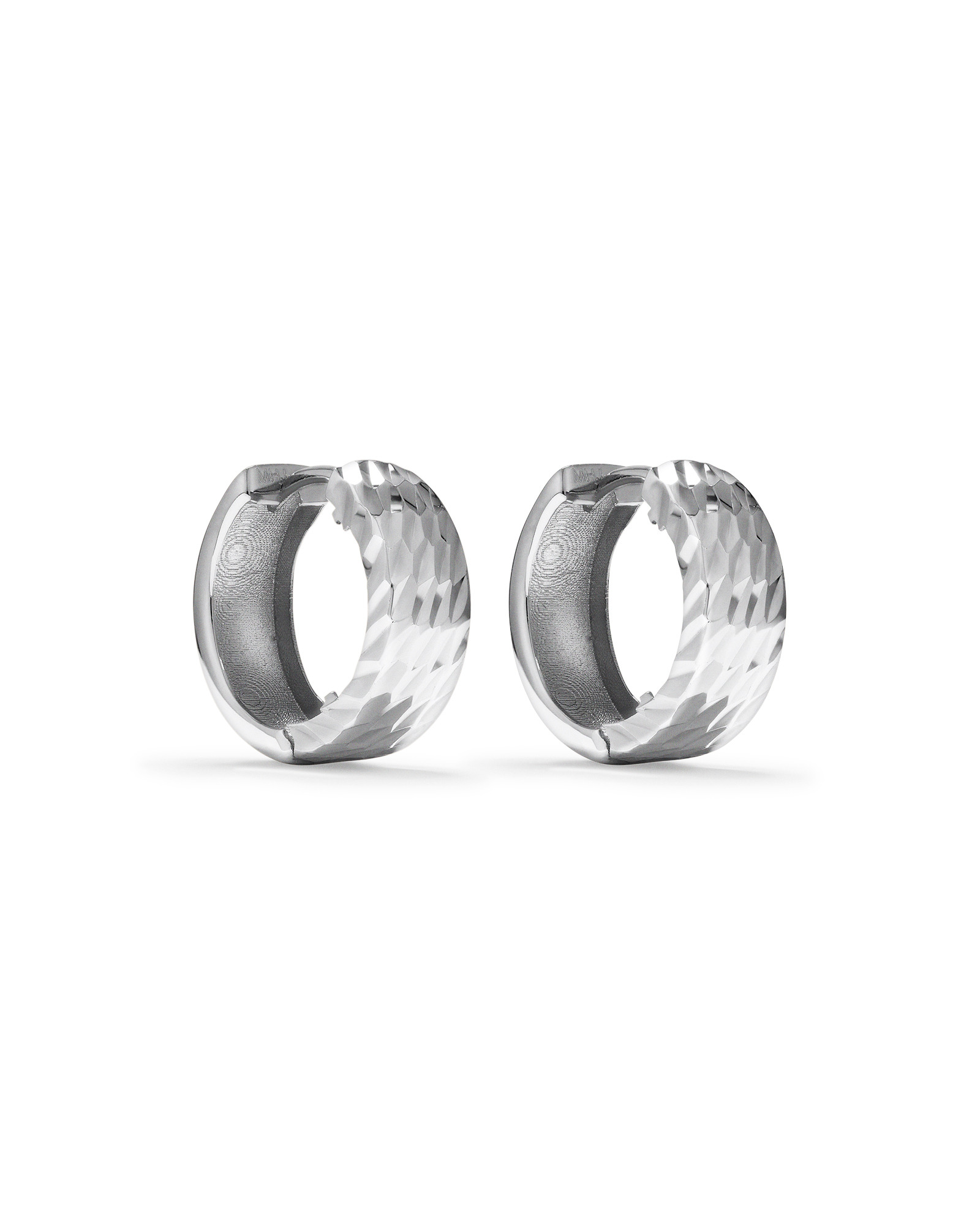11mm Huggie Earrings in 10kt White Gold