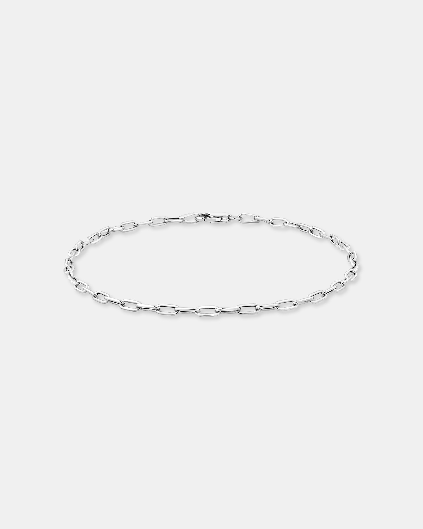 2.2mm Paperclip Bracelet in 10kt White Gold