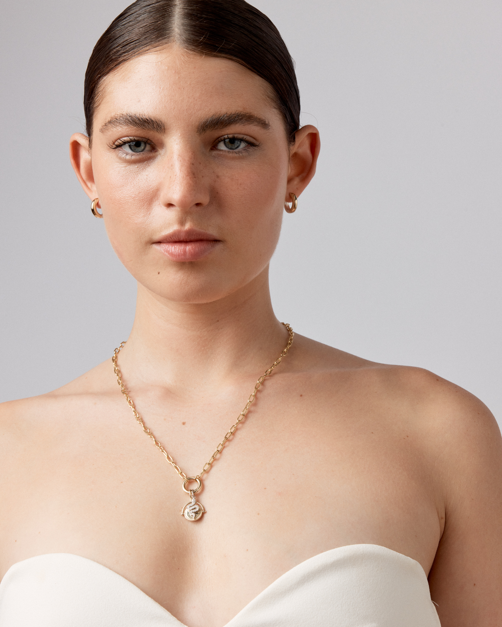 Diamond Snake Pendant in 10kt White Gold