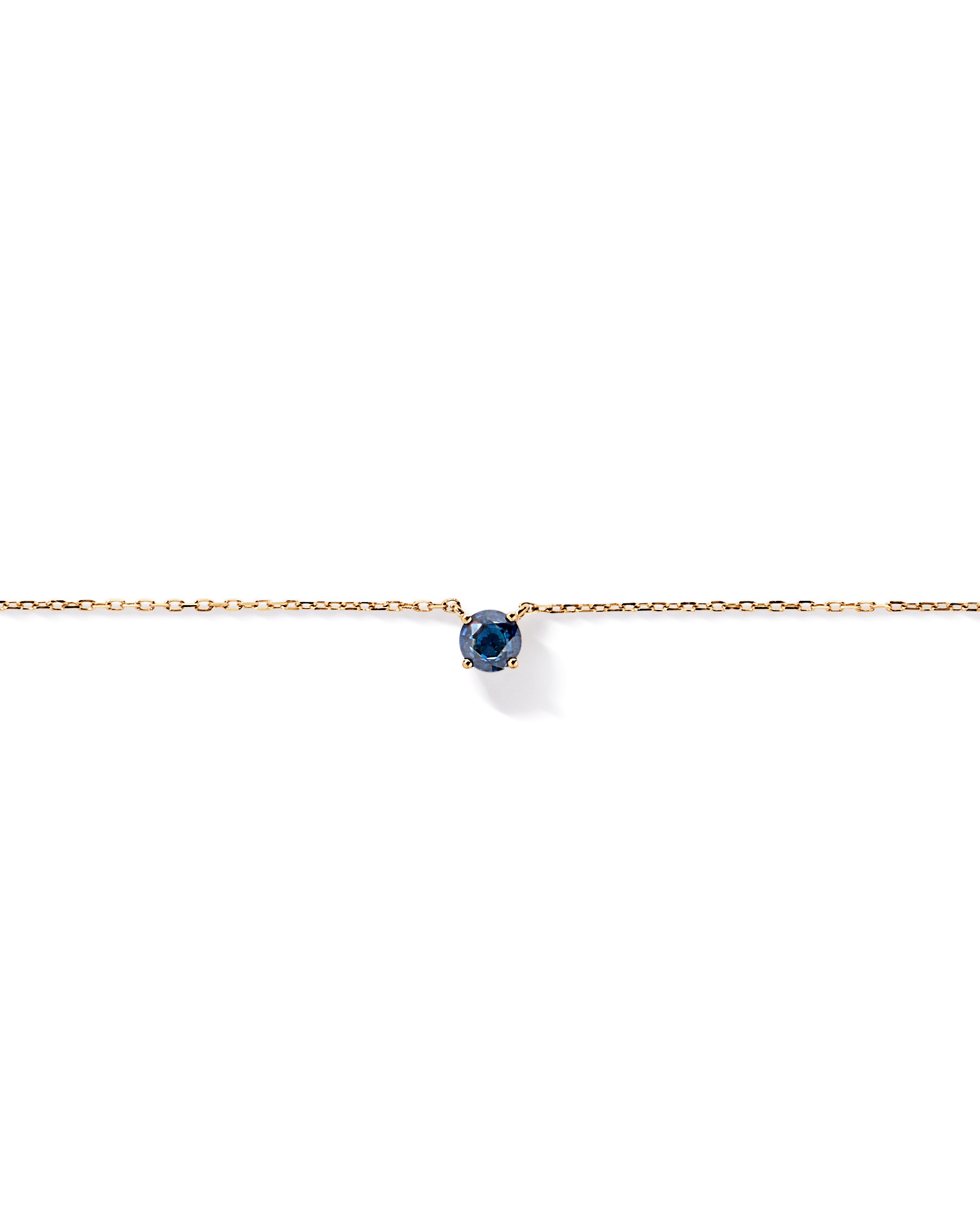 Australian Sapphire Round Cut Necklace in 10kt Yellow Gold