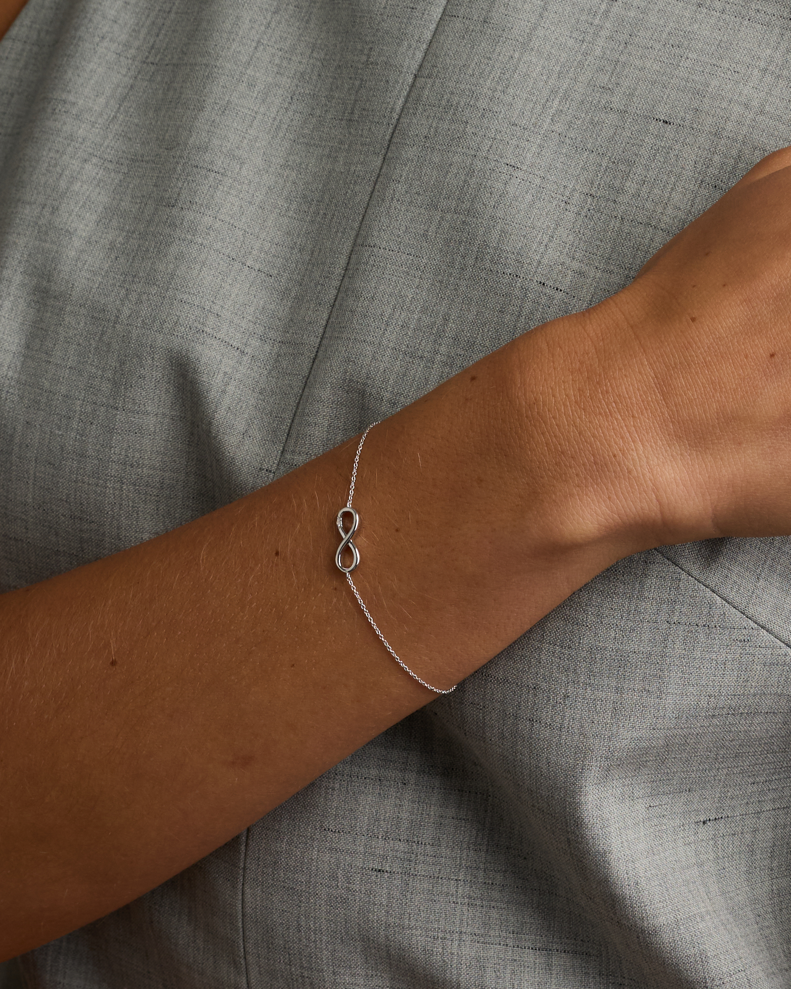 Diamond Accent Infinity Bracelet in Sterling Silver