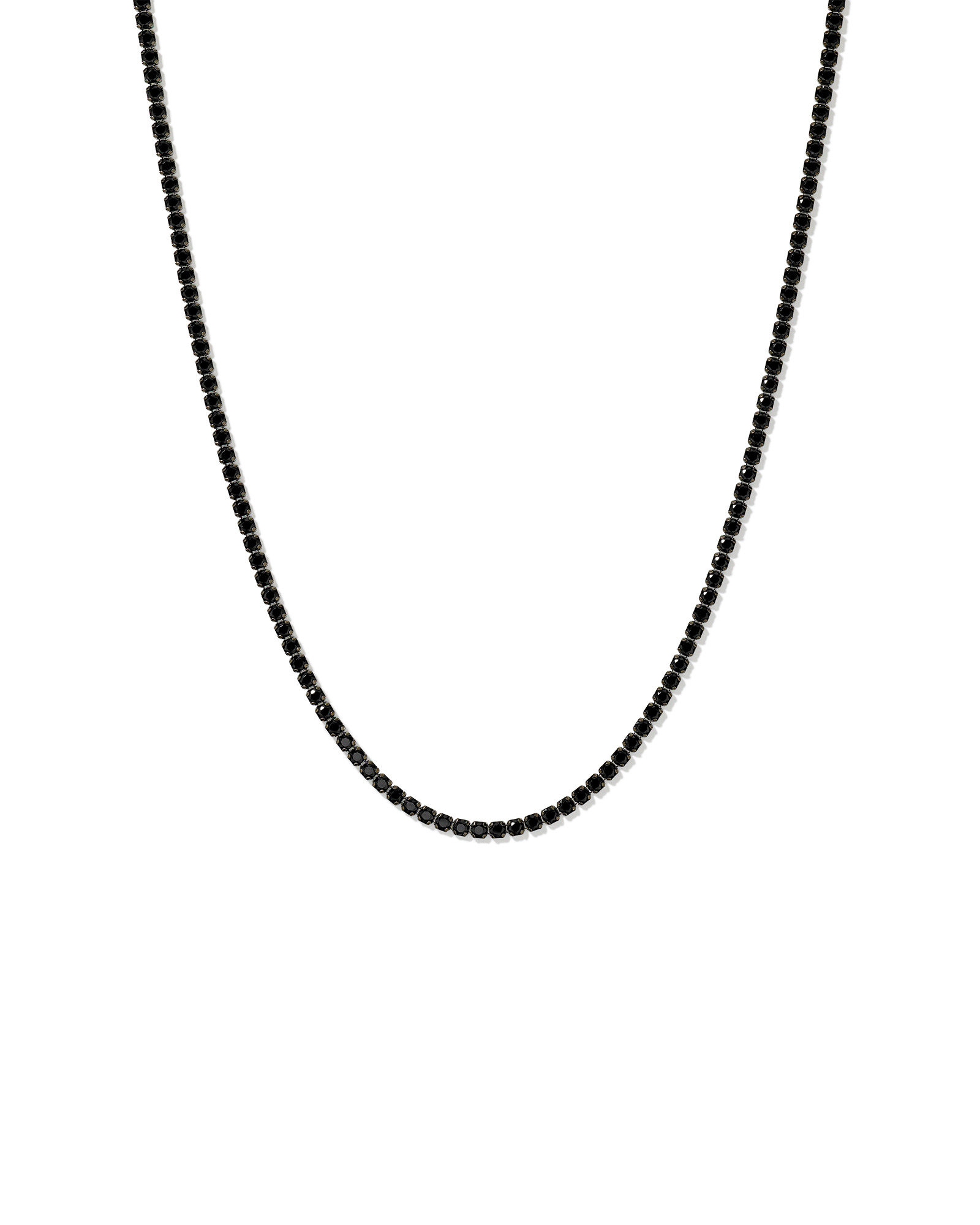 Collier de tennis en spinelle noir en argent sterling