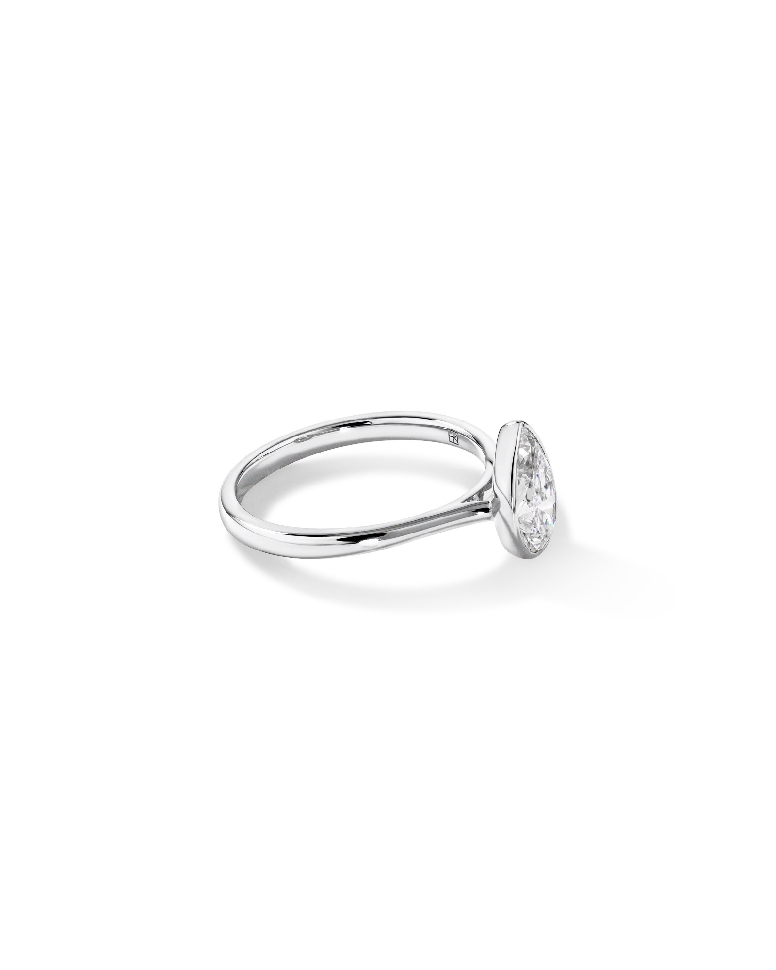 1.25 Carat TW Pear Cut Laboratory-Grown Diamond Solitaire Bezel Set Engagement Ring in 14kt White Gold