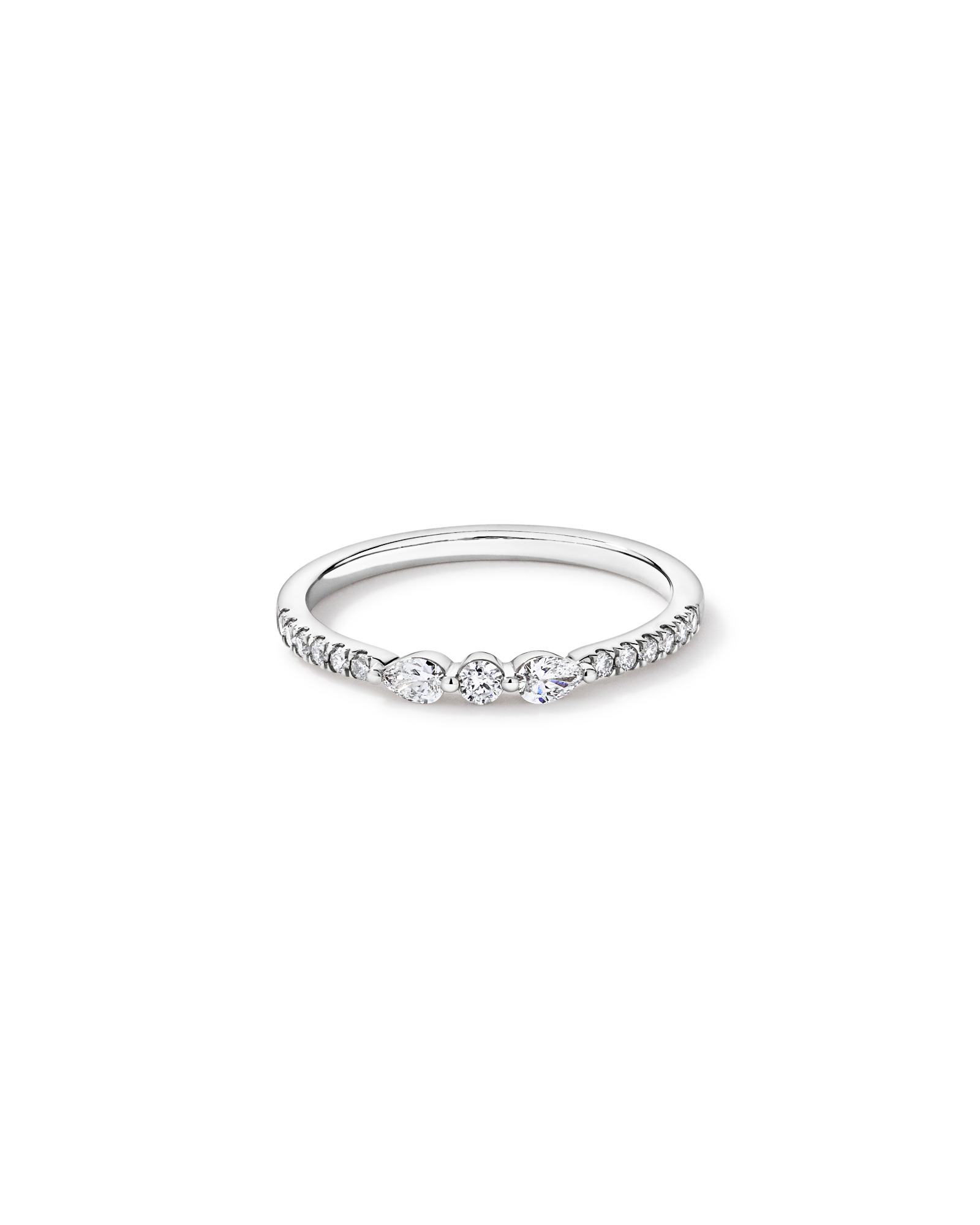 0.23TW Pear and Round Brilliant Diamond Wedding Ring 14kt Gold