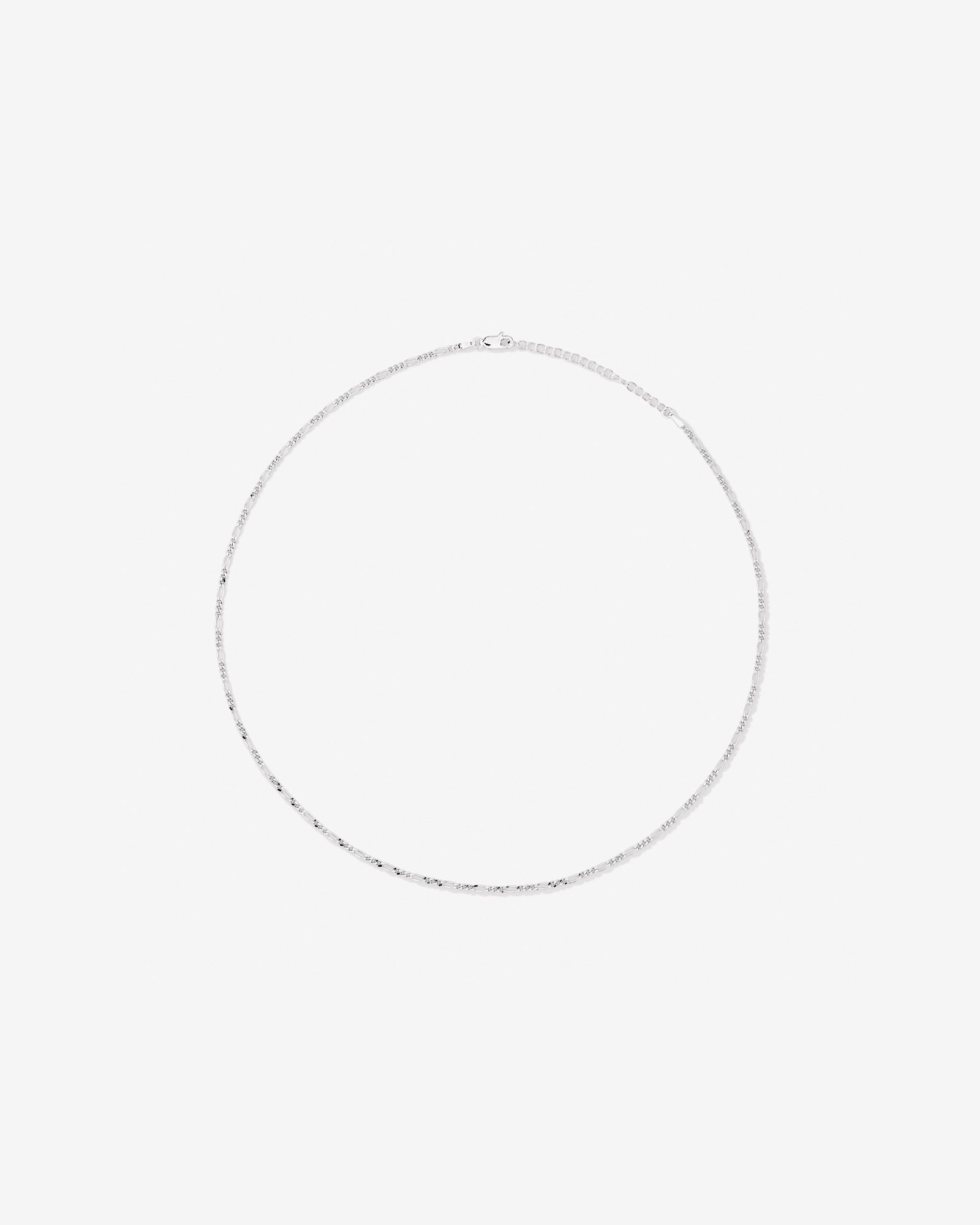 50cm (20") 1.6mm Width Figaro Chain Necklace in Sterling Silver
