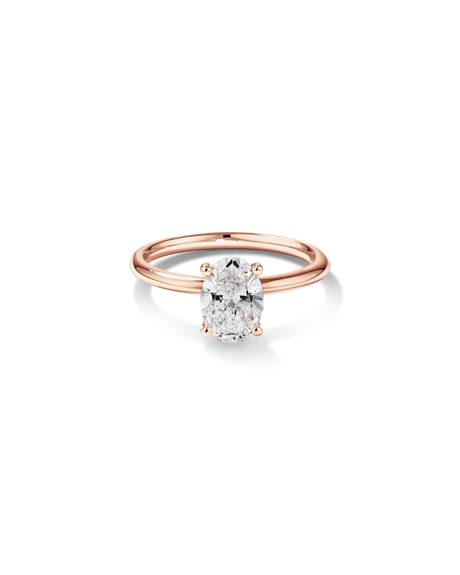 Carat TW Oval Laboratory-Grown Diamond Solitaire Engagement Ring in 14kt Rose Gold