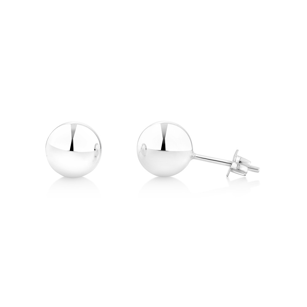 8mm Ball Stud Earrings in Sterling Silver