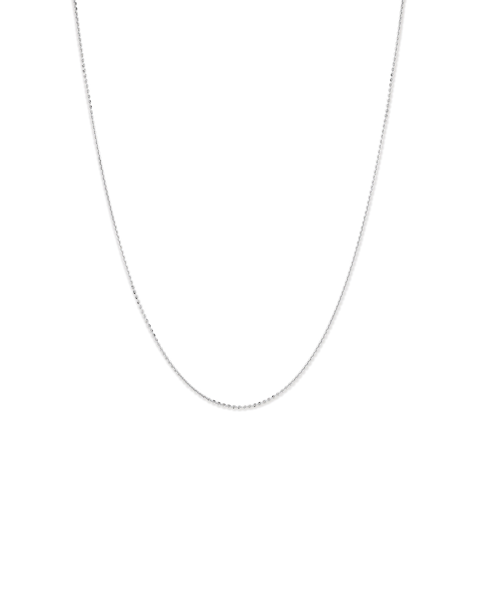 50cm (20") 2mm Width Diamond Cut Cable Chain Necklace in Sterling Silver