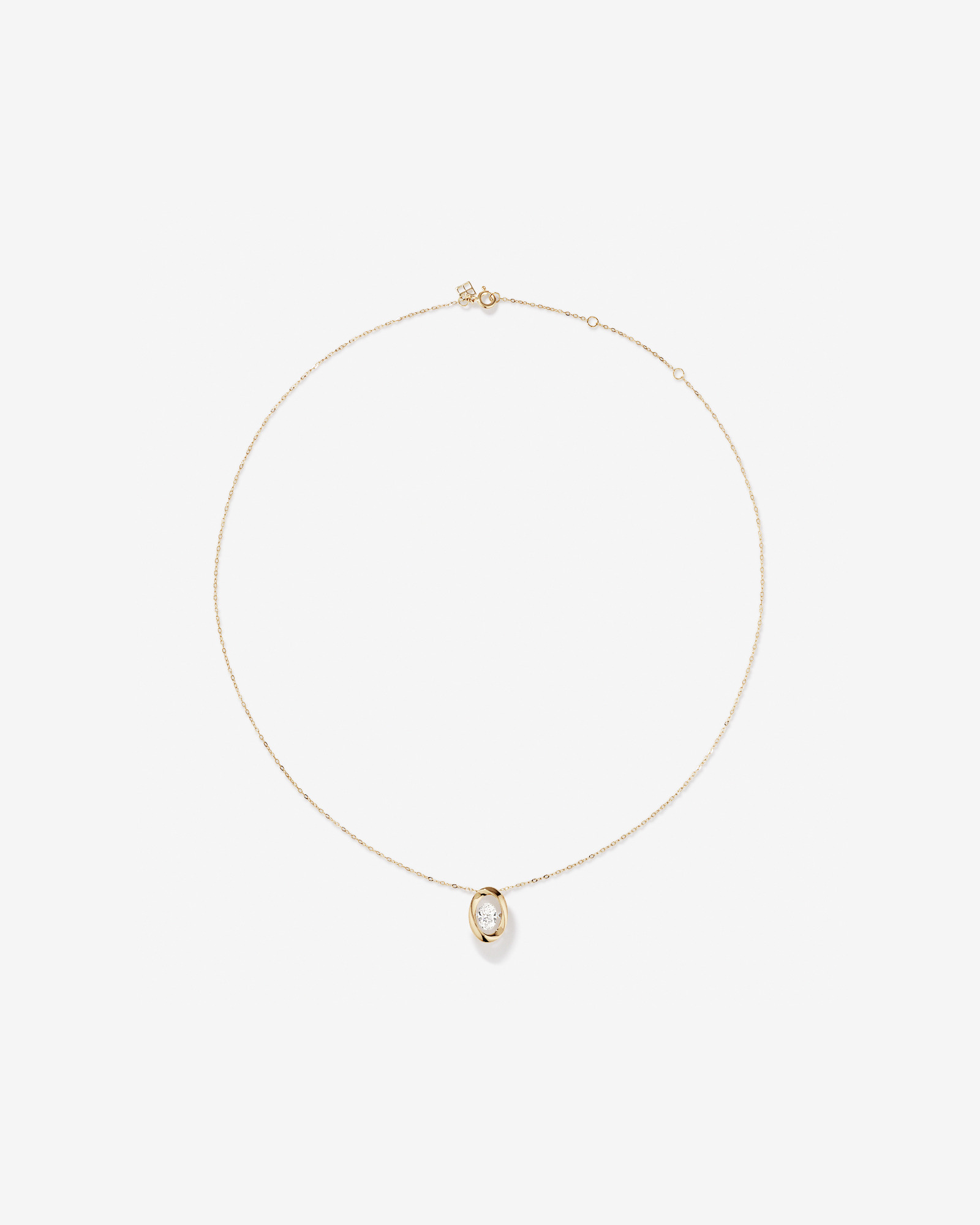 Lume Lab Oval Pendant with 0.50 Carat TW of Laboratory-Grown Diamond in 10kt White Gold