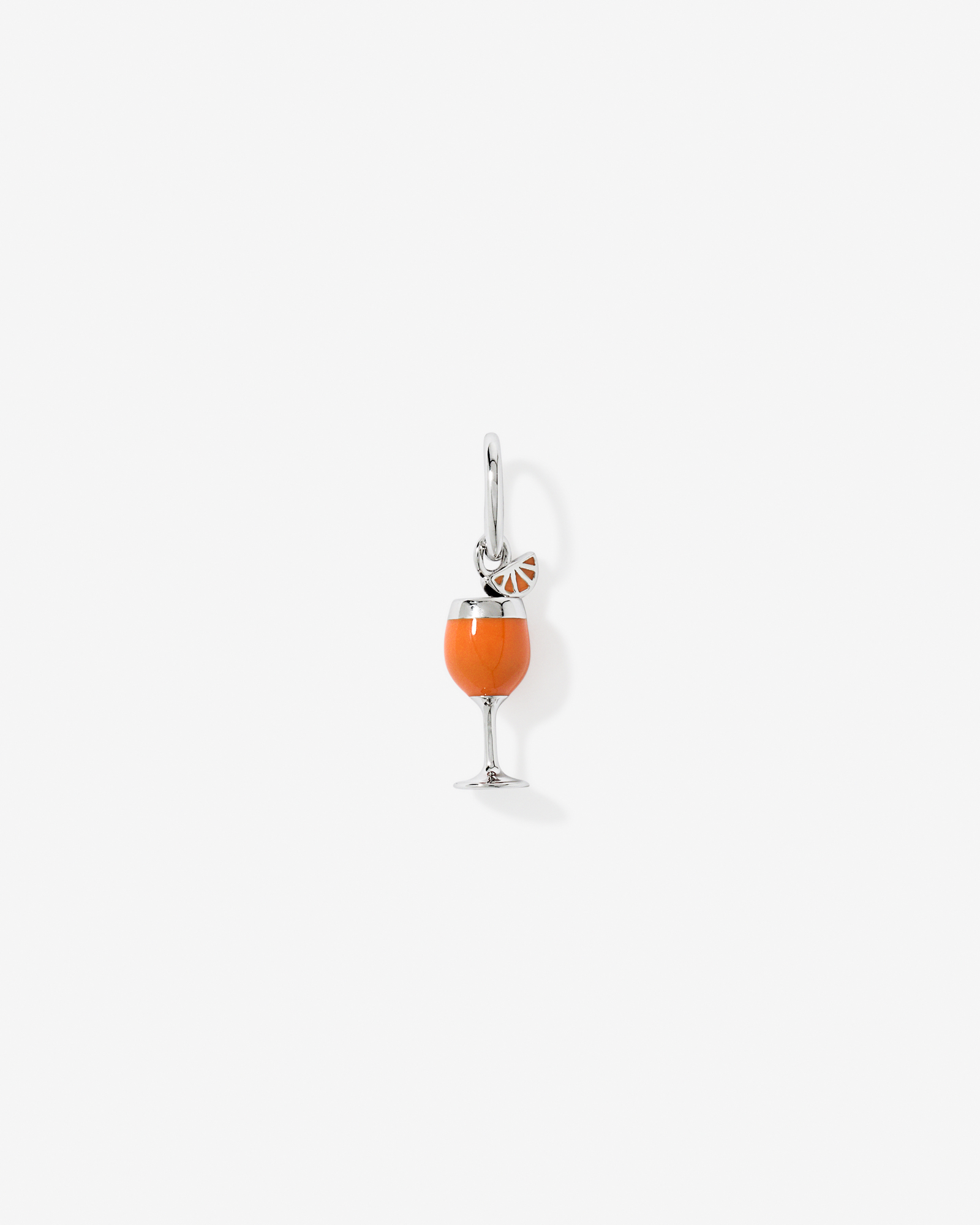 Spritz Pendant in Sterling Silver with Orange Enamel