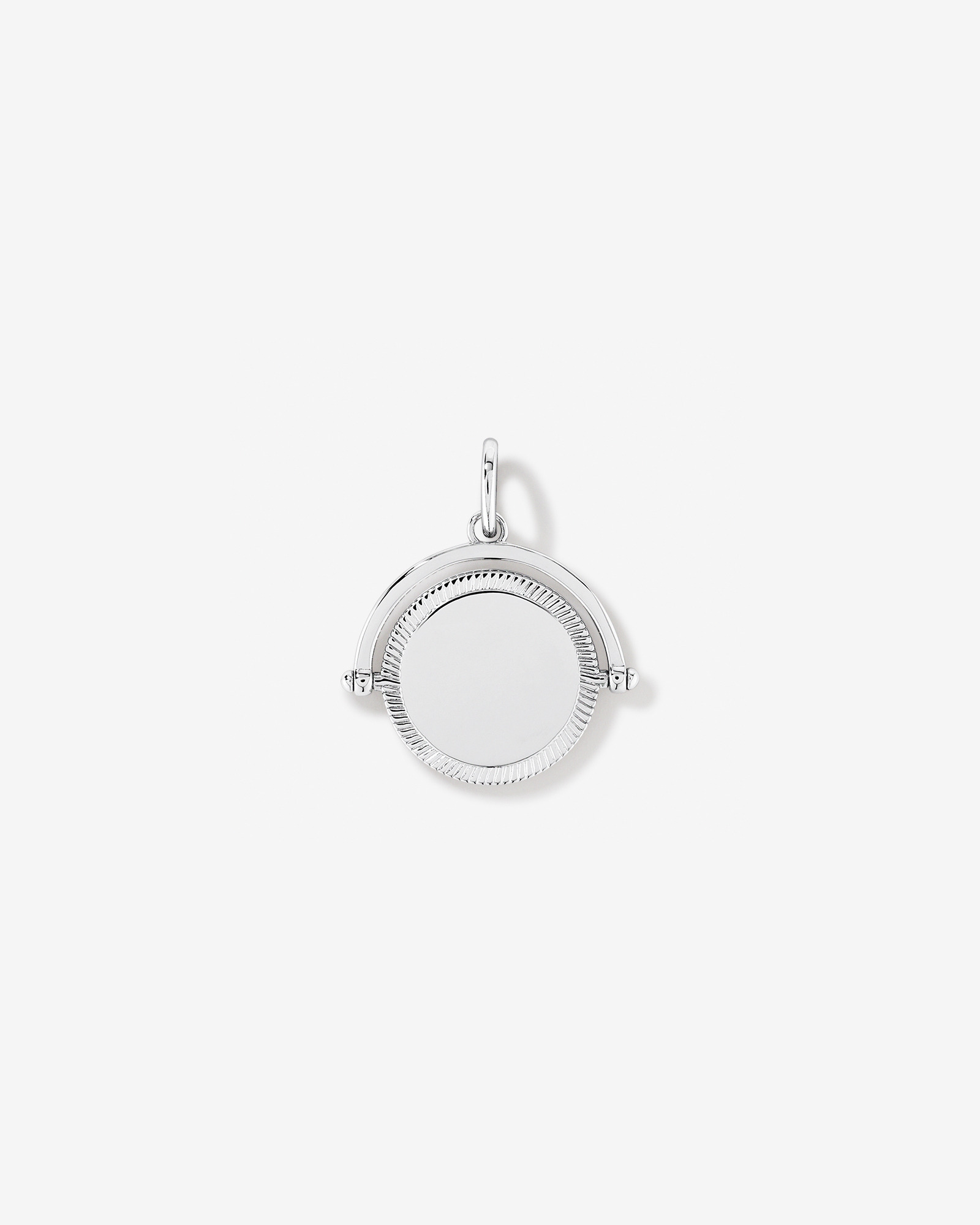 Engravable Spinning Circle Pendant in Sterling Silver
