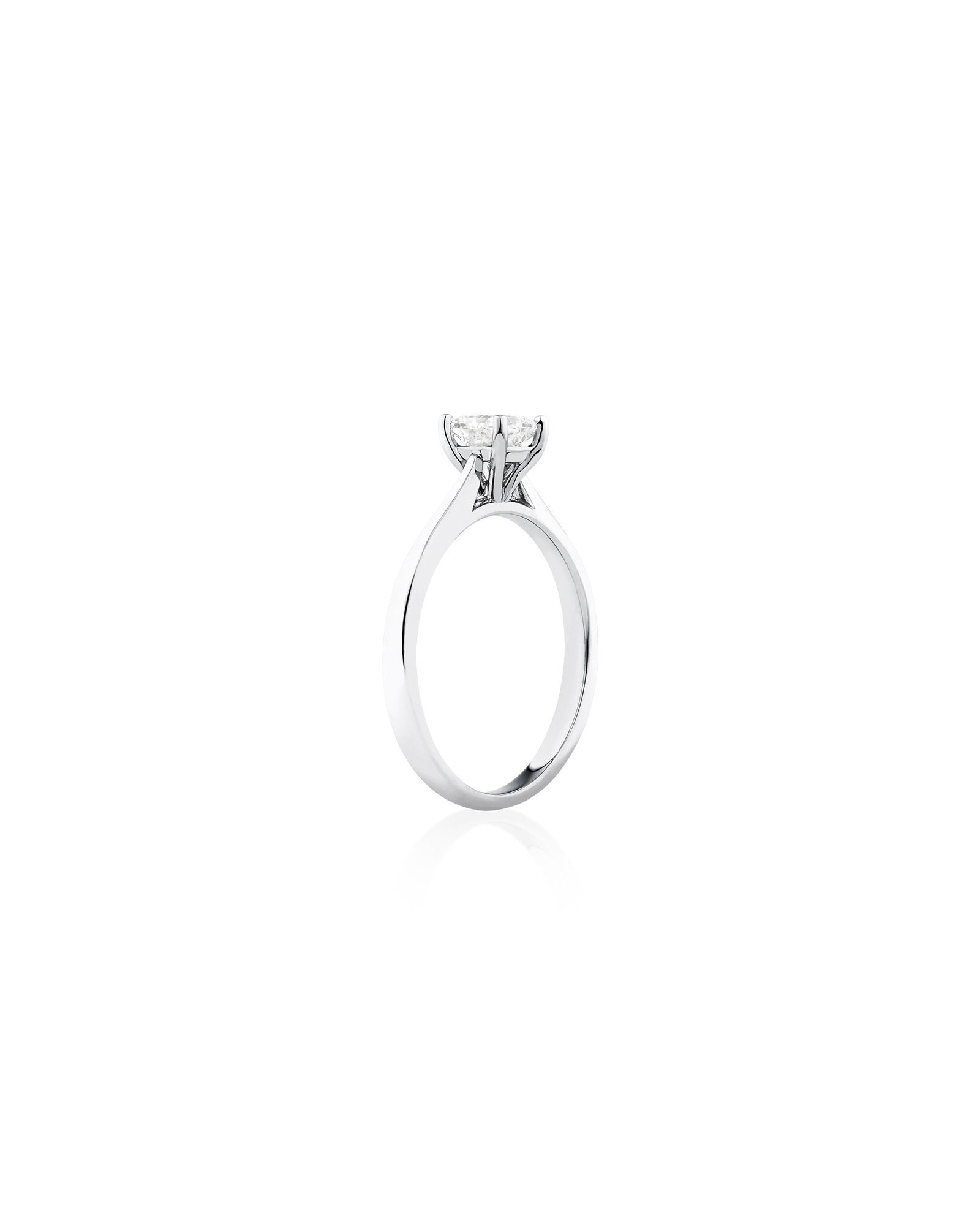 Evermore Certified Solitaire Engagement Ring with a 0.50 Carat TW Princess Cut Diamond in 14kt White Gold