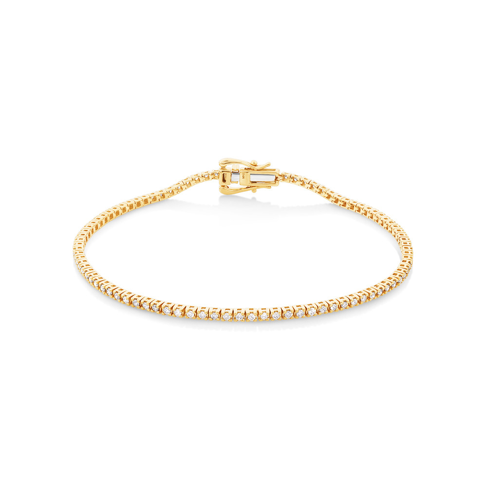 Bracelet de Tennis de 0,82 Carat TW en Diamant en Or Jaune 10kt