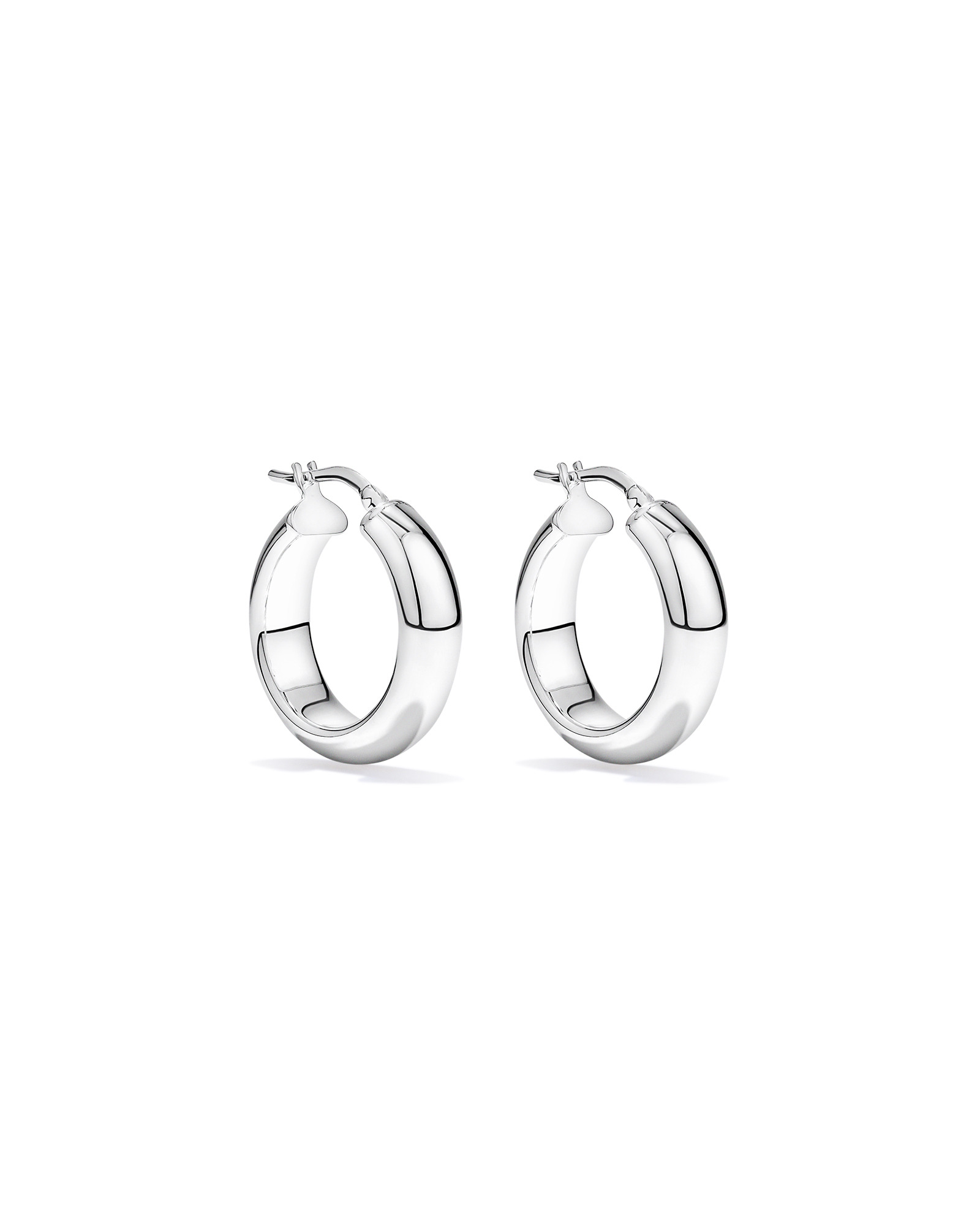 Half Round Hoop Earrings in Sterling Silver